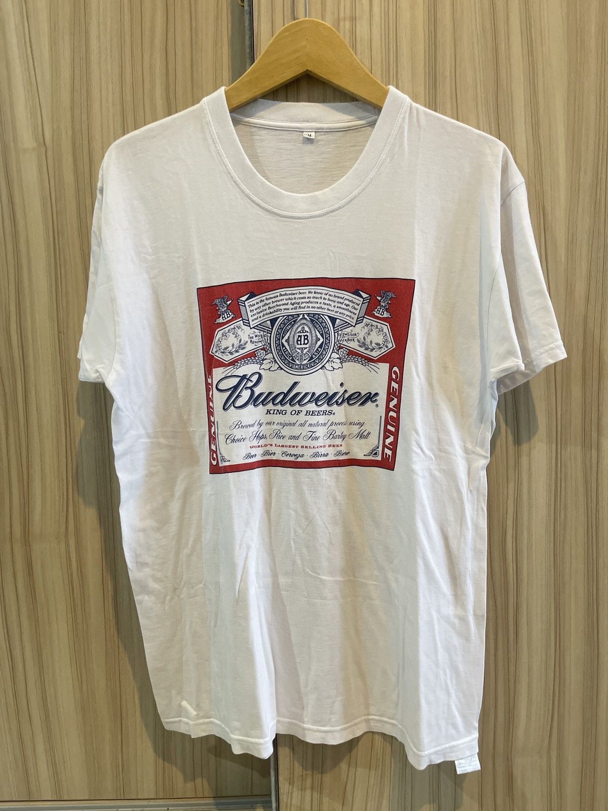 MTV T-Shirt Uomo Budweiser Vintage Logo Birra - Manica Corta, Girocollo, 60% Cotone 40% Poliestere - Taglie S-XXXL