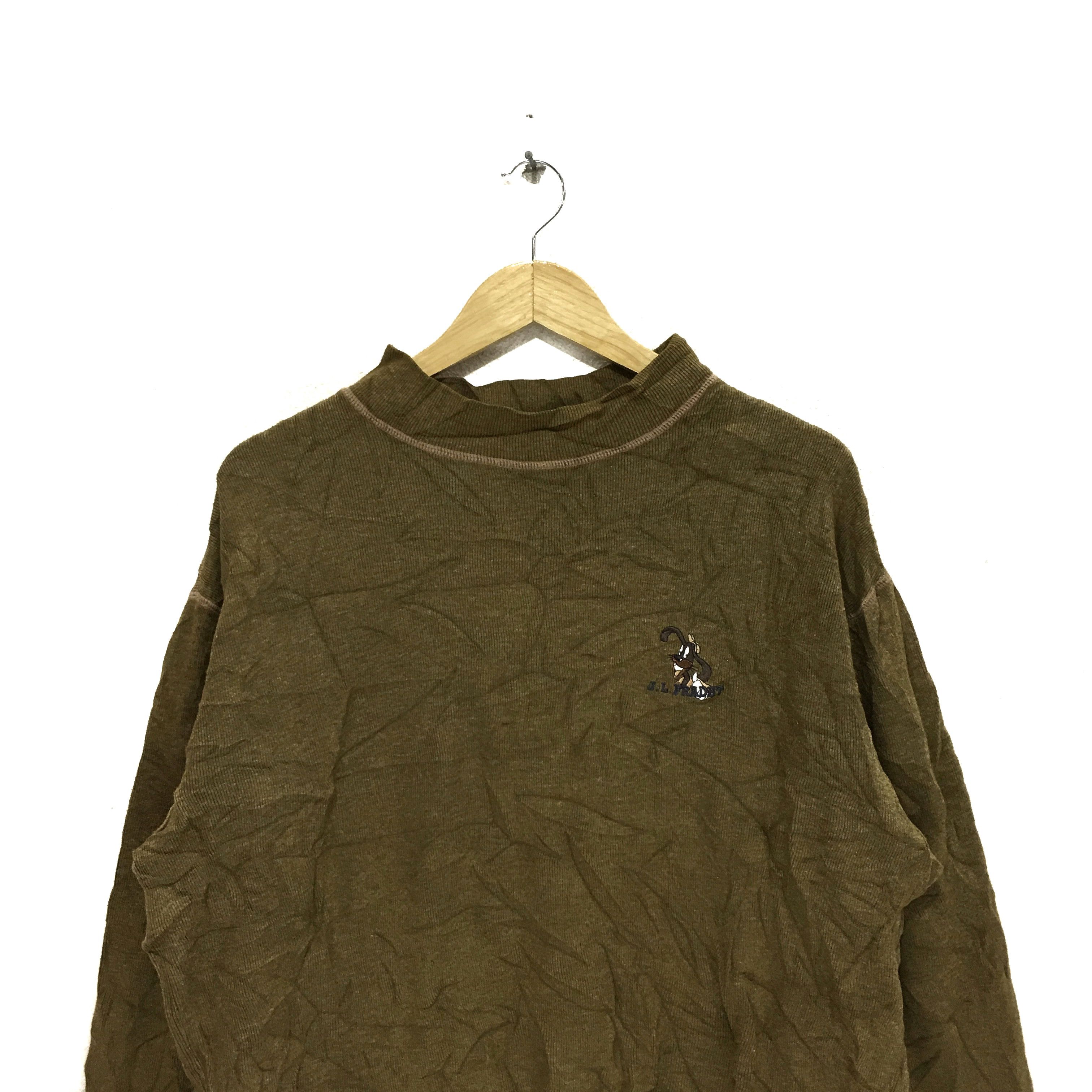 Vintage Vtg J.L. FRADET PARIS Dog Puppy Cartoon Sweatshirt Sweater Size L / US 10 / IT 46 - 2 Thumbnail