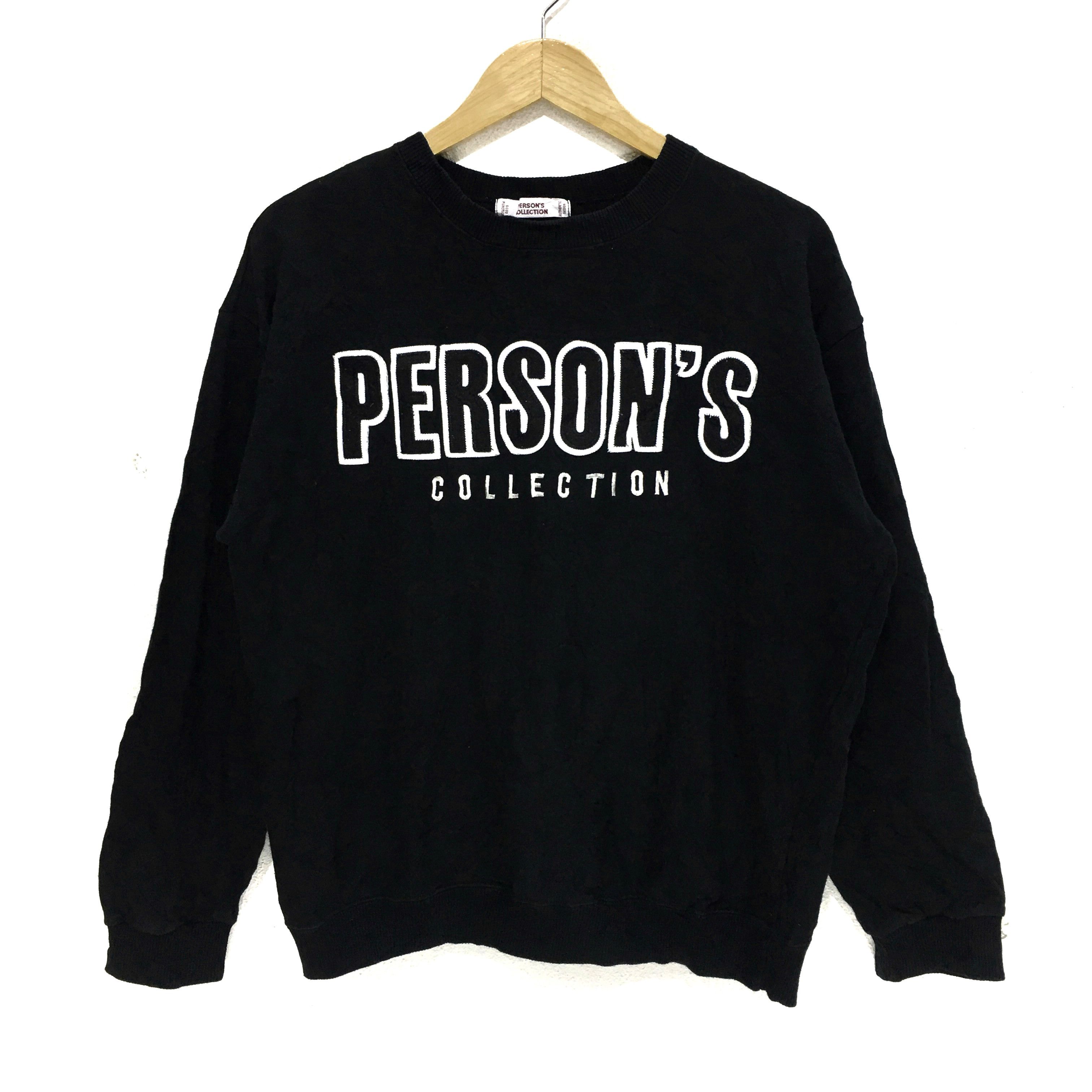 PERSON'S × Vintage Vtg PERSON'S COLLECTION Sweatshirt Big Logo Black Sweater Size US L / EU 52-54 / 3 - 1 Thumbnail