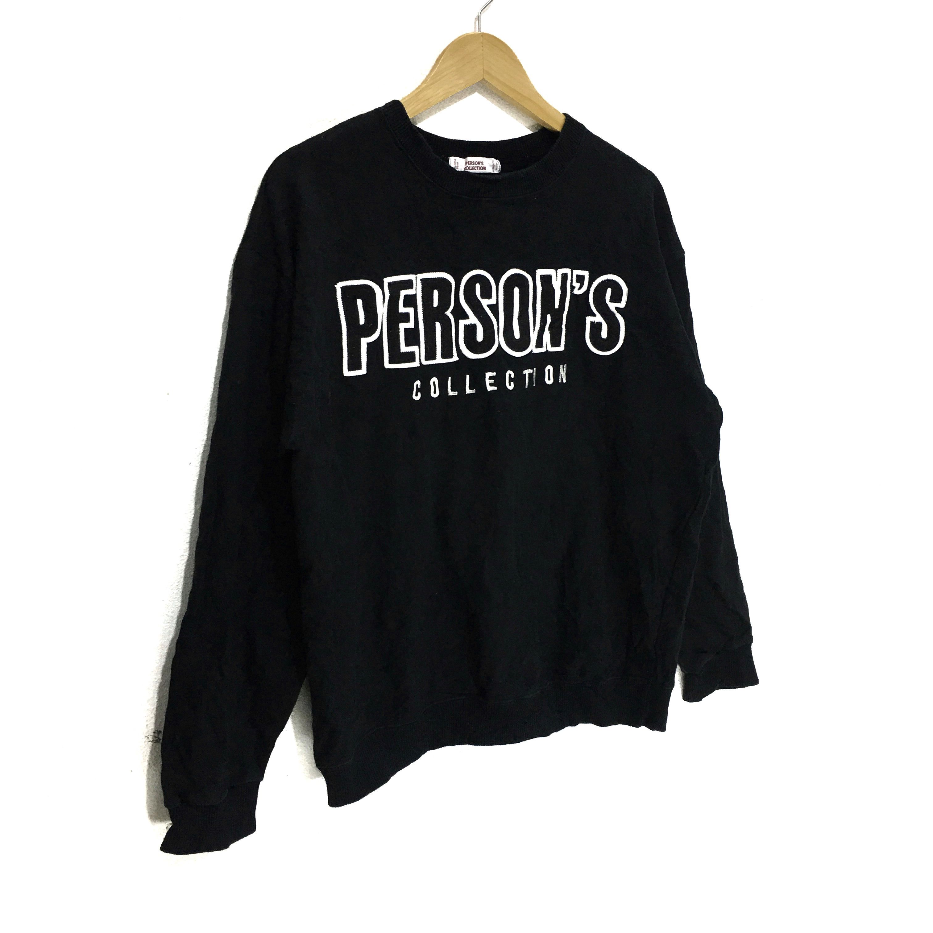 PERSON'S × Vintage Vtg PERSON'S COLLECTION Sweatshirt Big Logo Black Sweater Size US L / EU 52-54 / 3 - 4 Thumbnail