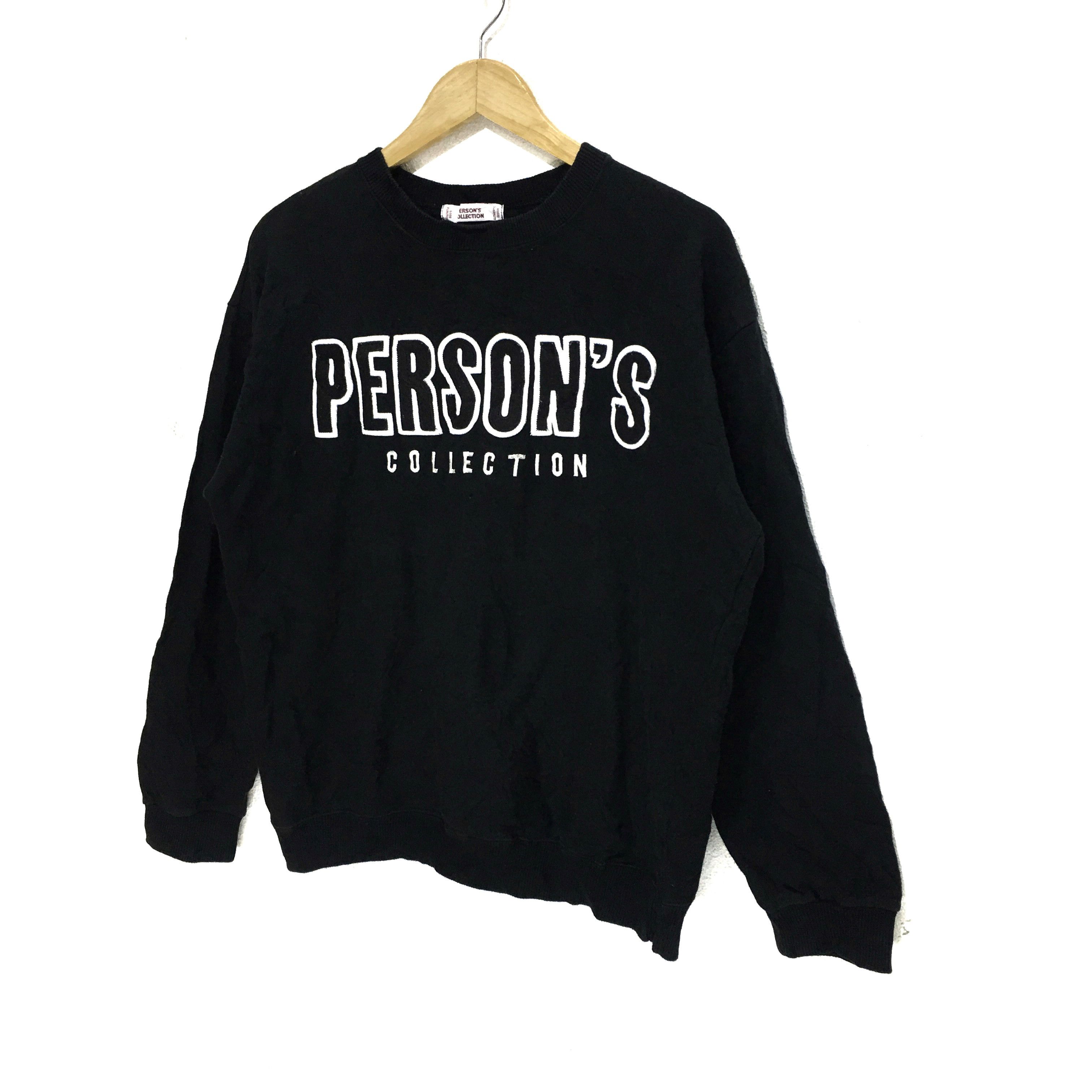 PERSON'S × Vintage Vtg PERSON'S COLLECTION Sweatshirt Big Logo Black Sweater Size US L / EU 52-54 / 3 - 5 Thumbnail