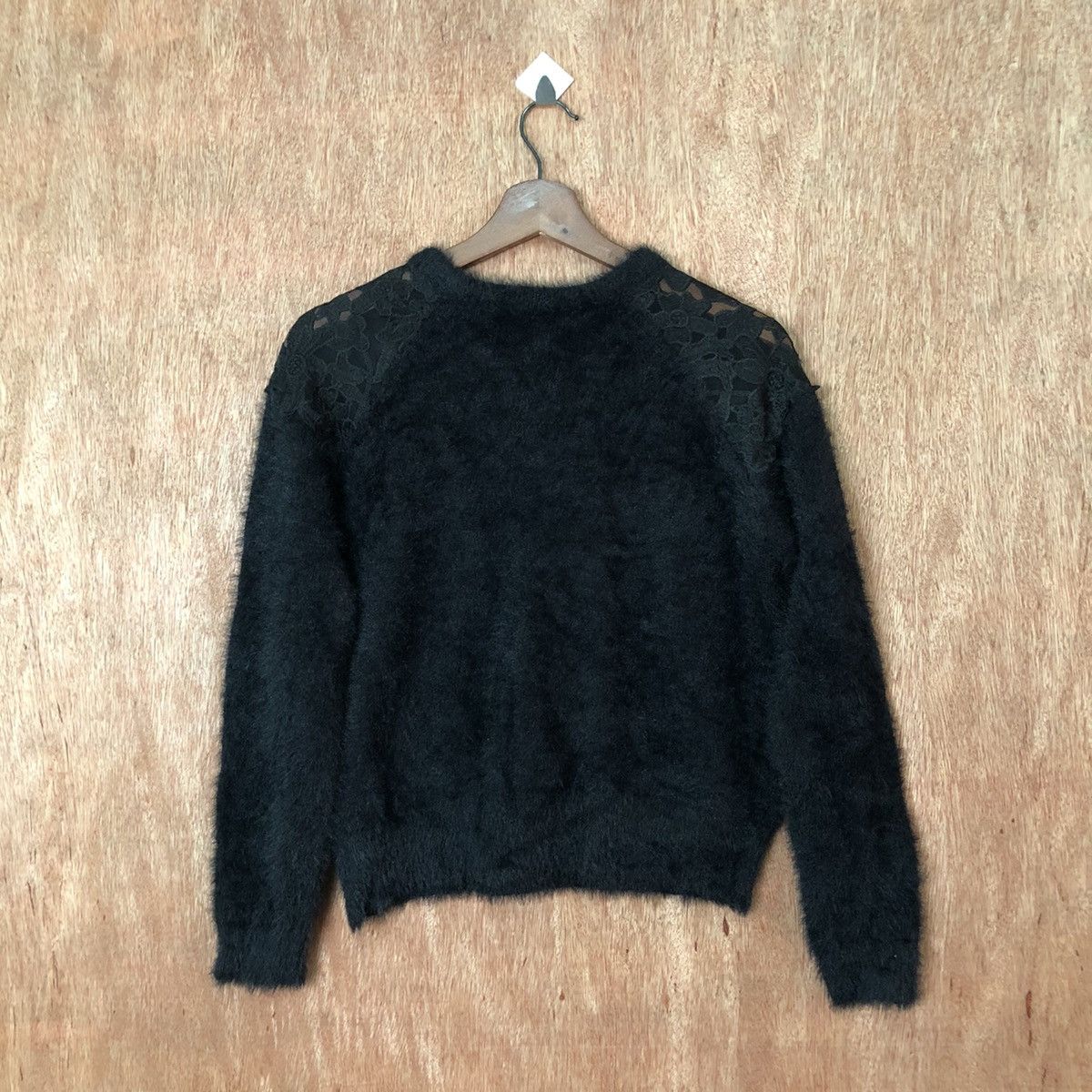 Homespun Knitwear × Japanese Brand GU black Shag Shaggy Fur Mohair Knitwear #6393 Size S / US 4 / IT 40 - 6 Thumbnail