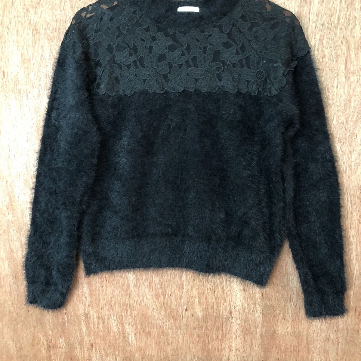Homespun Knitwear × Japanese Brand GU black Shag Shaggy Fur Mohair Knitwear #6393 Size S / US 4 / IT 40 - 3 Thumbnail