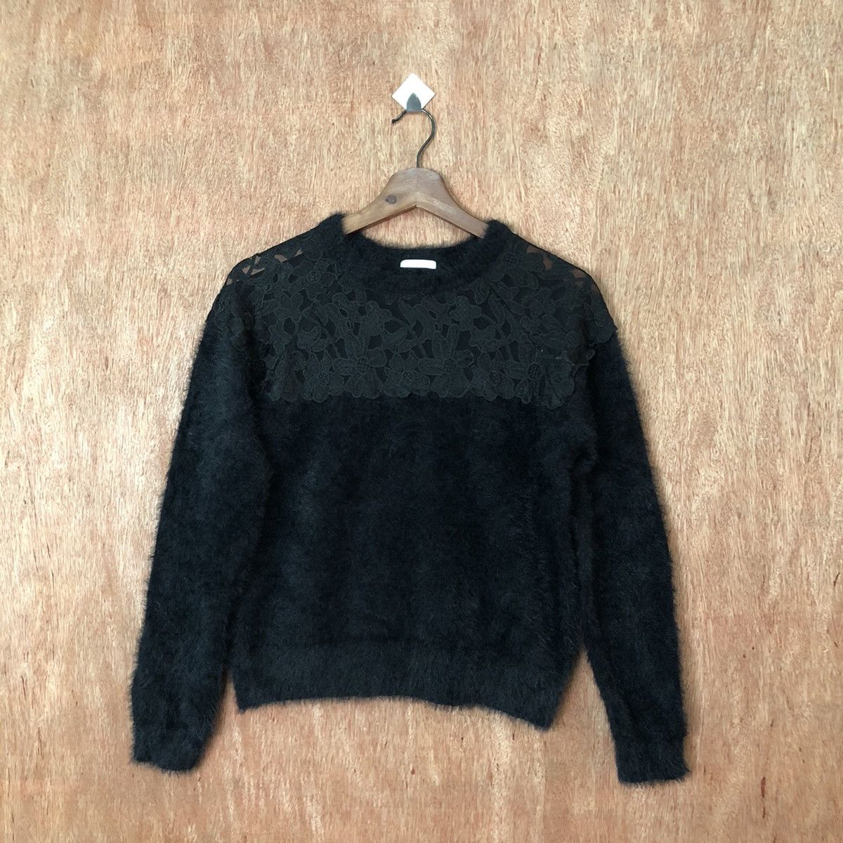 Homespun Knitwear × Japanese Brand GU black Shag Shaggy Fur Mohair Knitwear #6393 Size S / US 4 / IT 40 - 1 Thumbnail