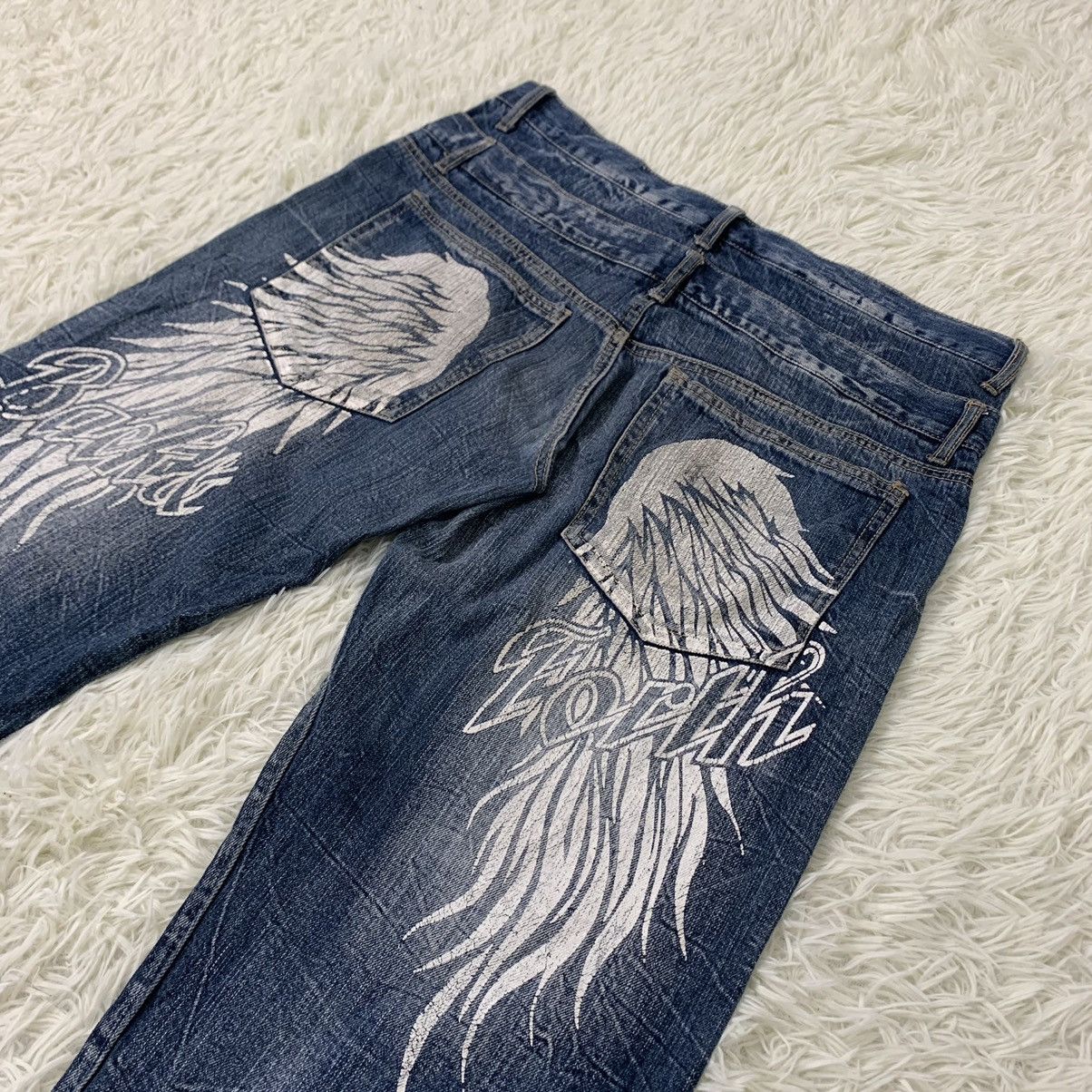 Japanese Brand 💥Nice design double waist jeans japanese design Size US 37 - 7 Thumbnail