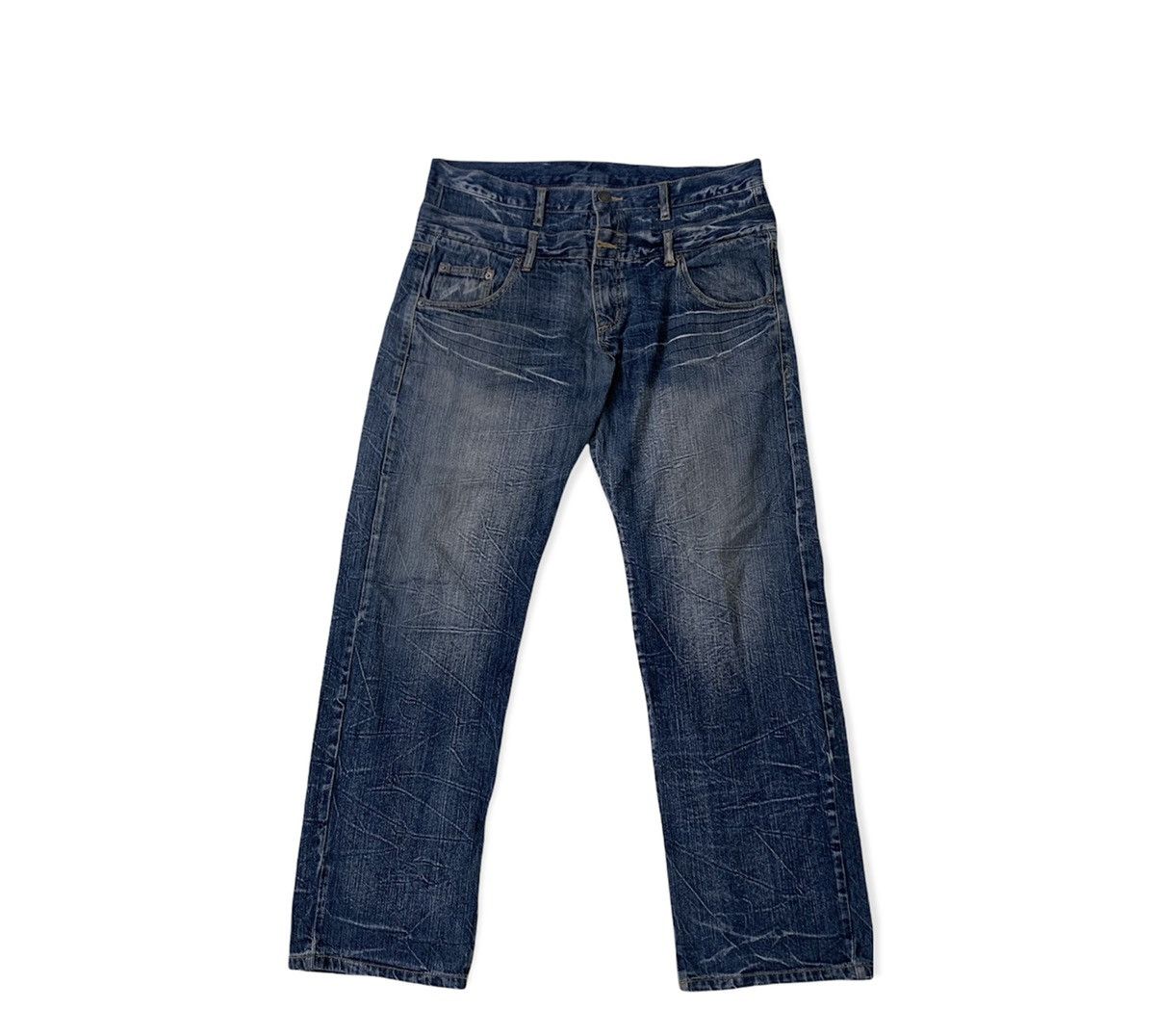 Japanese Brand 💥Nice design double waist jeans japanese design Size US 37 - 2 Thumbnail