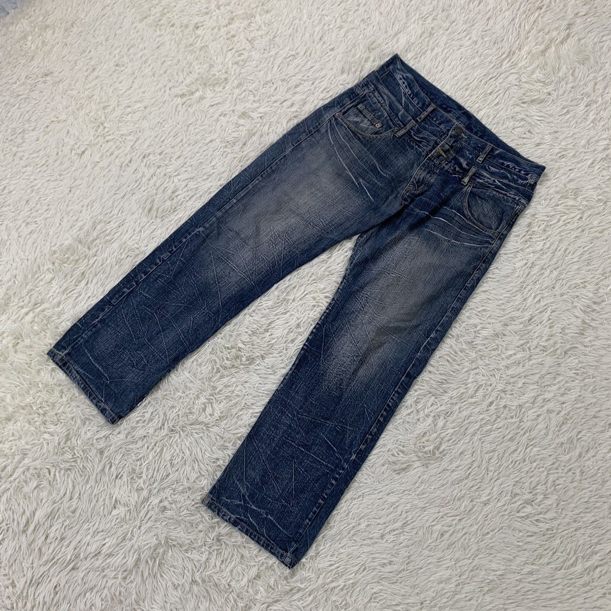 Japanese Brand 💥Nice design double waist jeans japanese design Size US 37 - 3 Thumbnail
