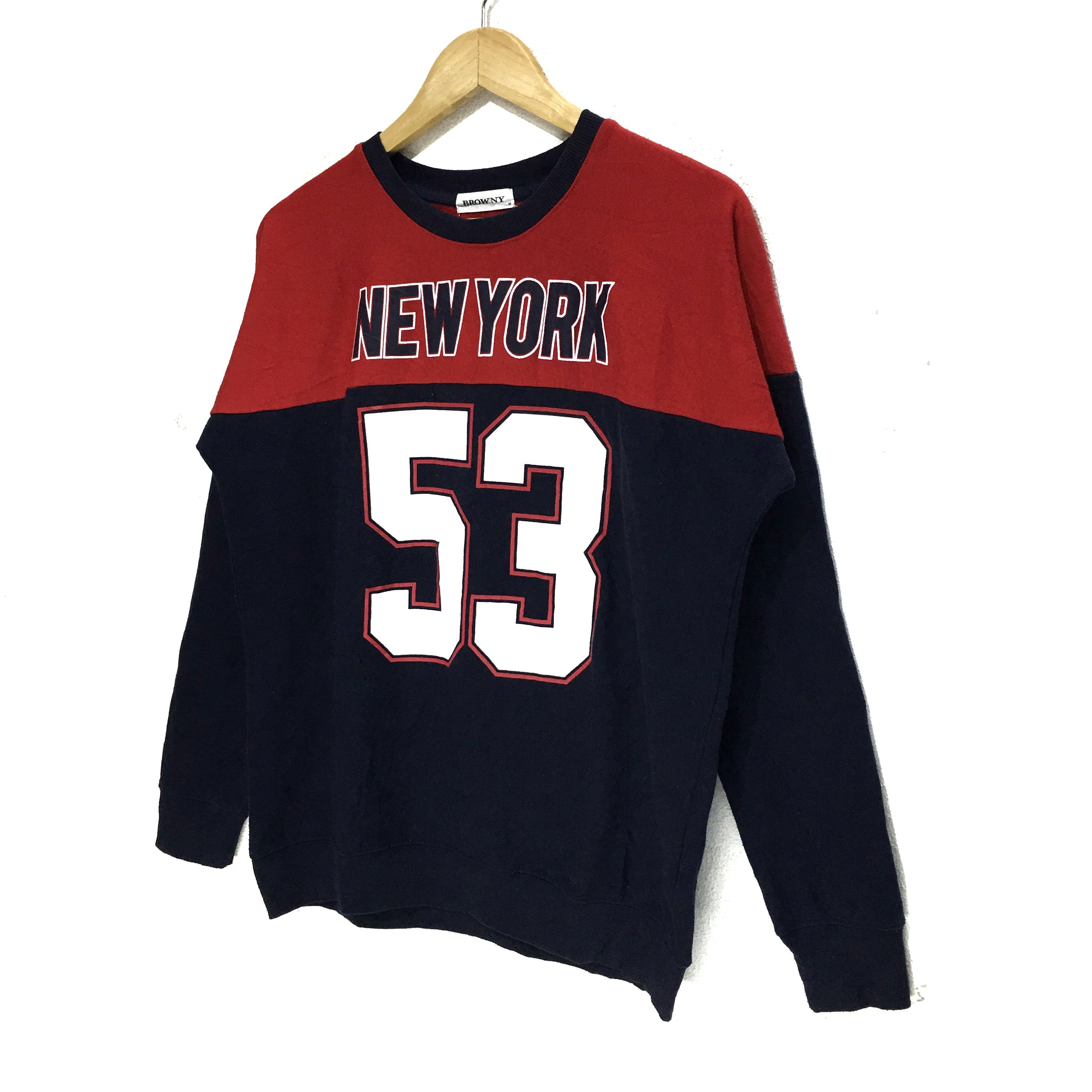 Vintage BROWNY Sweatshirt Big Logo NEW YORK CITY Pullover Sweater Size M / US 6-8 / IT 42-44 - 5 Thumbnail
