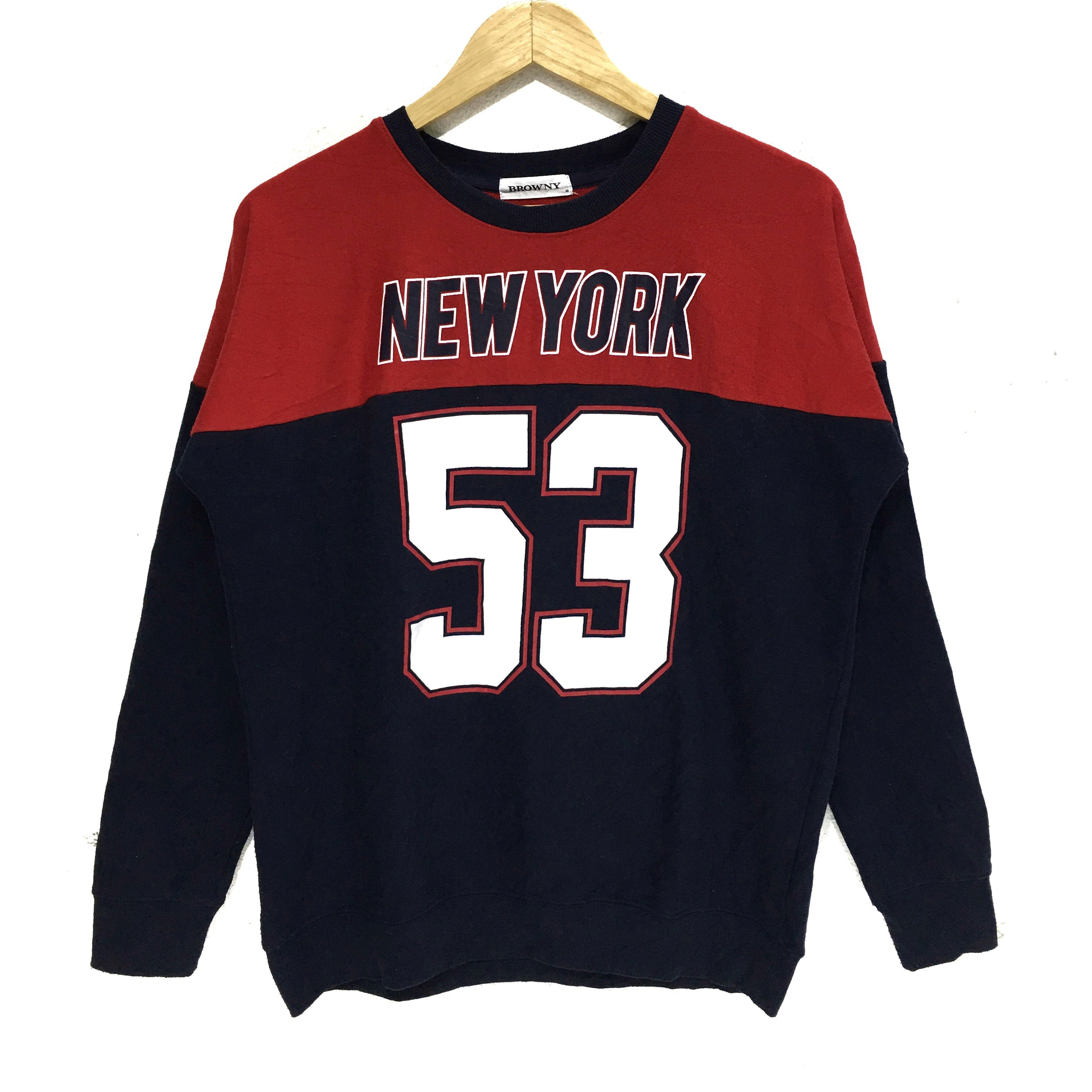 Vintage BROWNY Sweatshirt Big Logo NEW YORK CITY Pullover Sweater Size M / US 6-8 / IT 42-44 - 1 Thumbnail