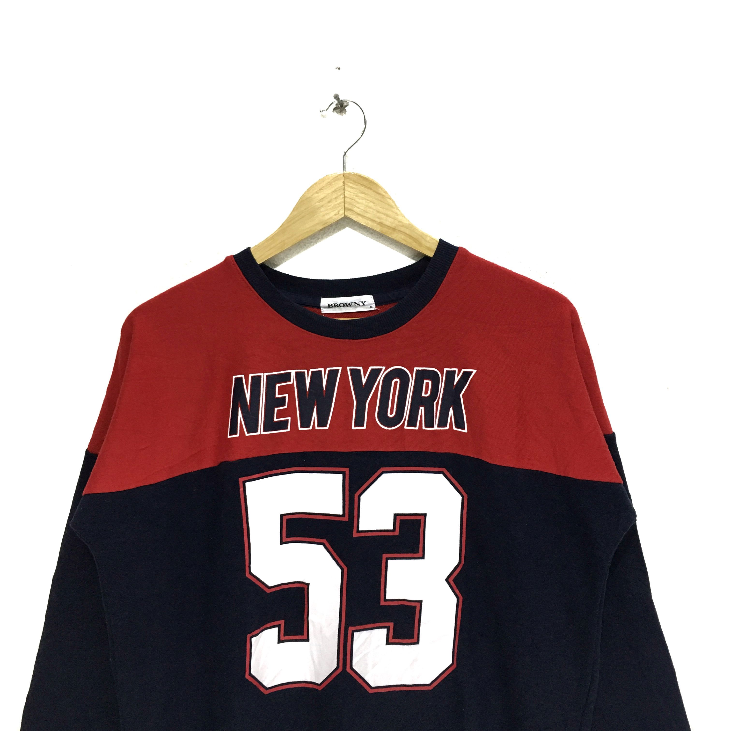 Vintage BROWNY Sweatshirt Big Logo NEW YORK CITY Pullover Sweater Size M / US 6-8 / IT 42-44 - 2 Thumbnail