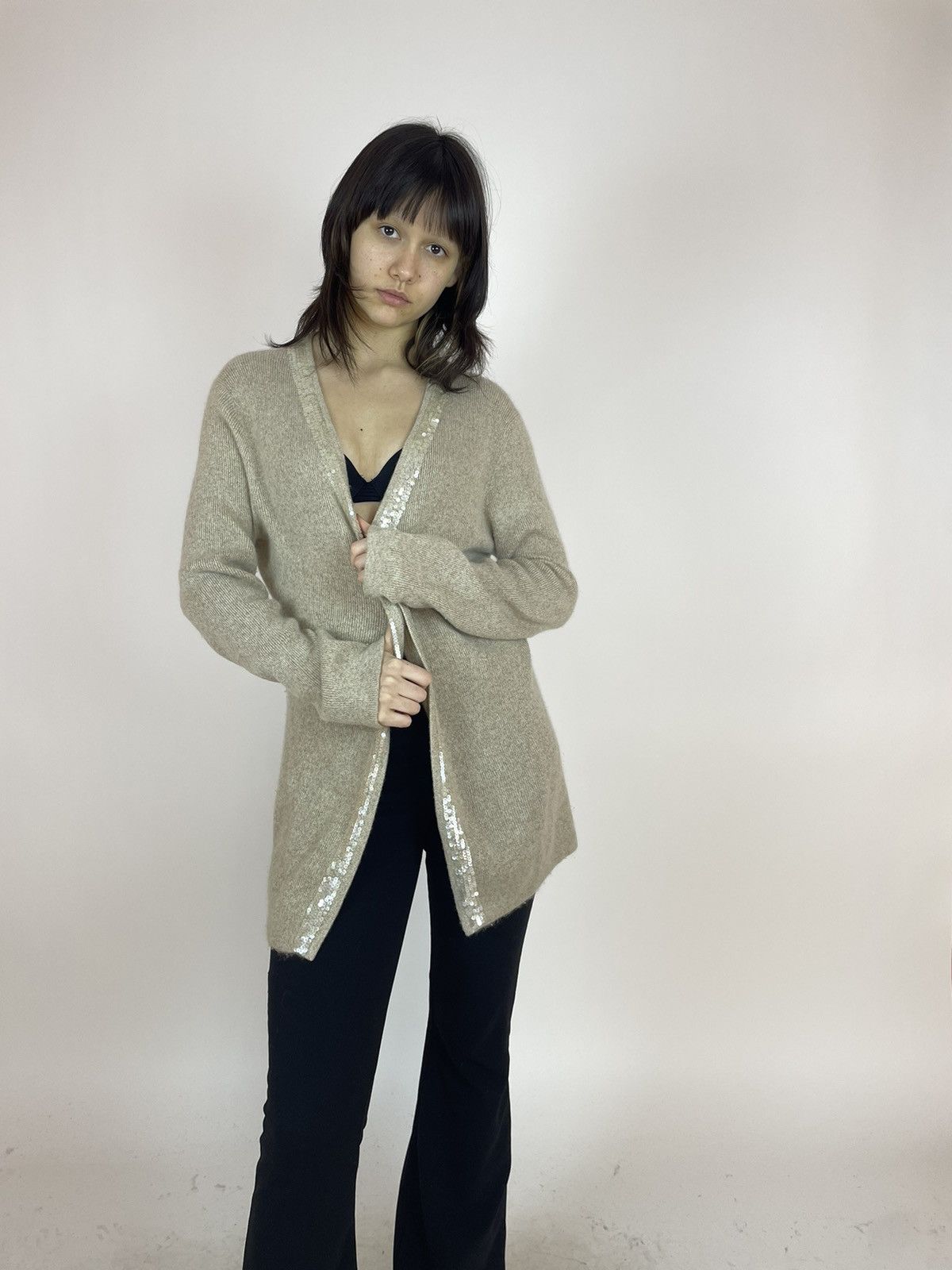 Other DEANE & WHITE 100% cashmere beige cardigan Size M / US 6-8 / IT 42-44 - 2 Thumbnail