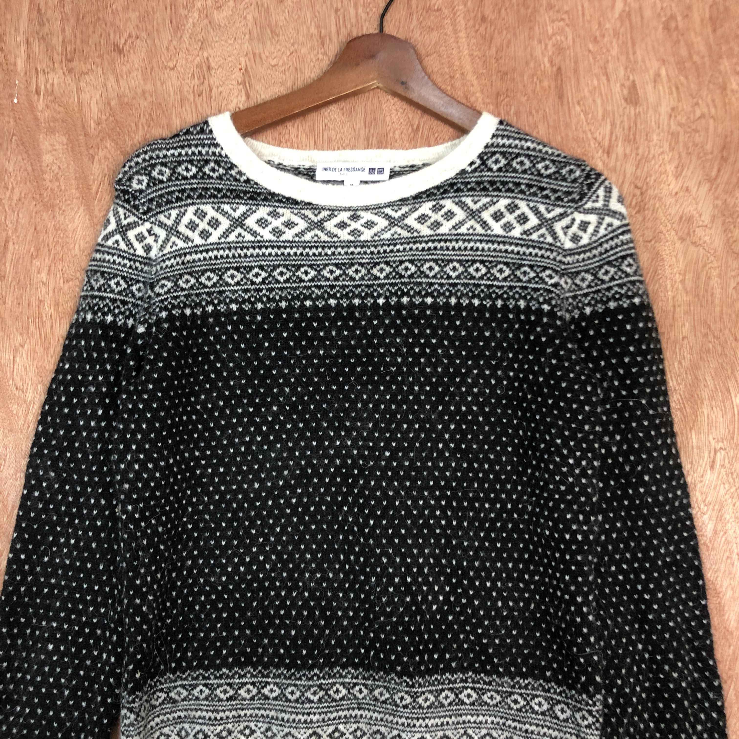 Homespun Knitwear × Japanese Brand DLL Ines De Fressange X Uniqlo Paris Black Knitwear #c555 Size US M / EU 48-50 / 2 - 8 Thumbnail