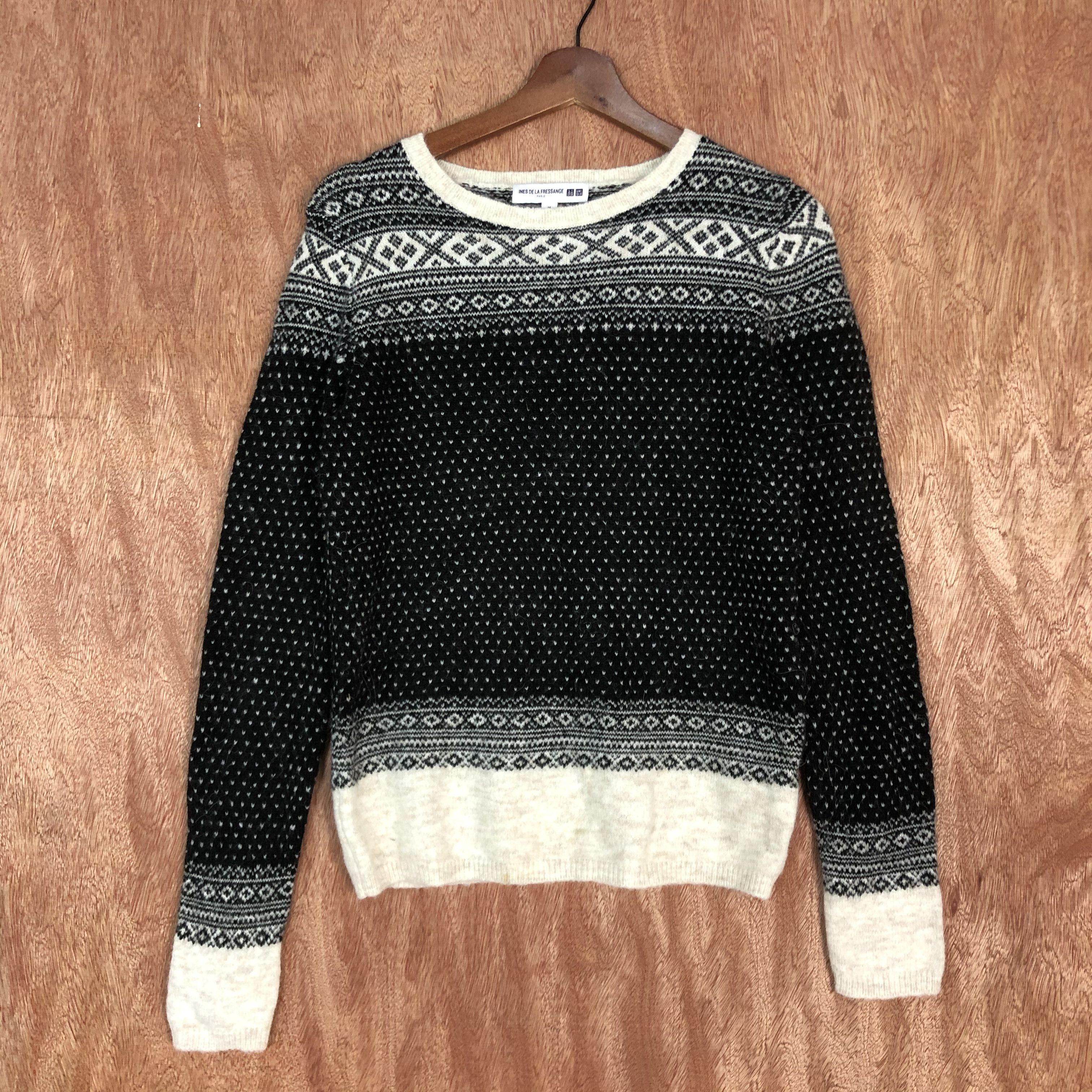 Homespun Knitwear × Japanese Brand DLL Ines De Fressange X Uniqlo Paris Black Knitwear #c555 Size US M / EU 48-50 / 2 - 3 Thumbnail