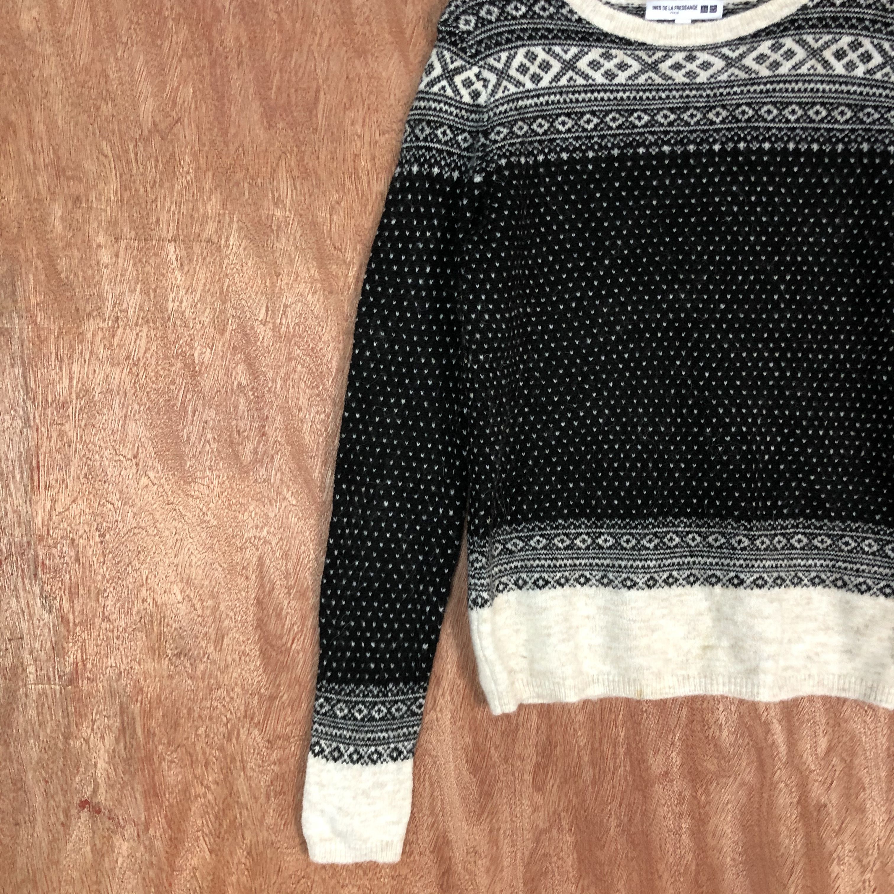 Homespun Knitwear × Japanese Brand DLL Ines De Fressange X Uniqlo Paris Black Knitwear #c555 Size US M / EU 48-50 / 2 - 7 Thumbnail