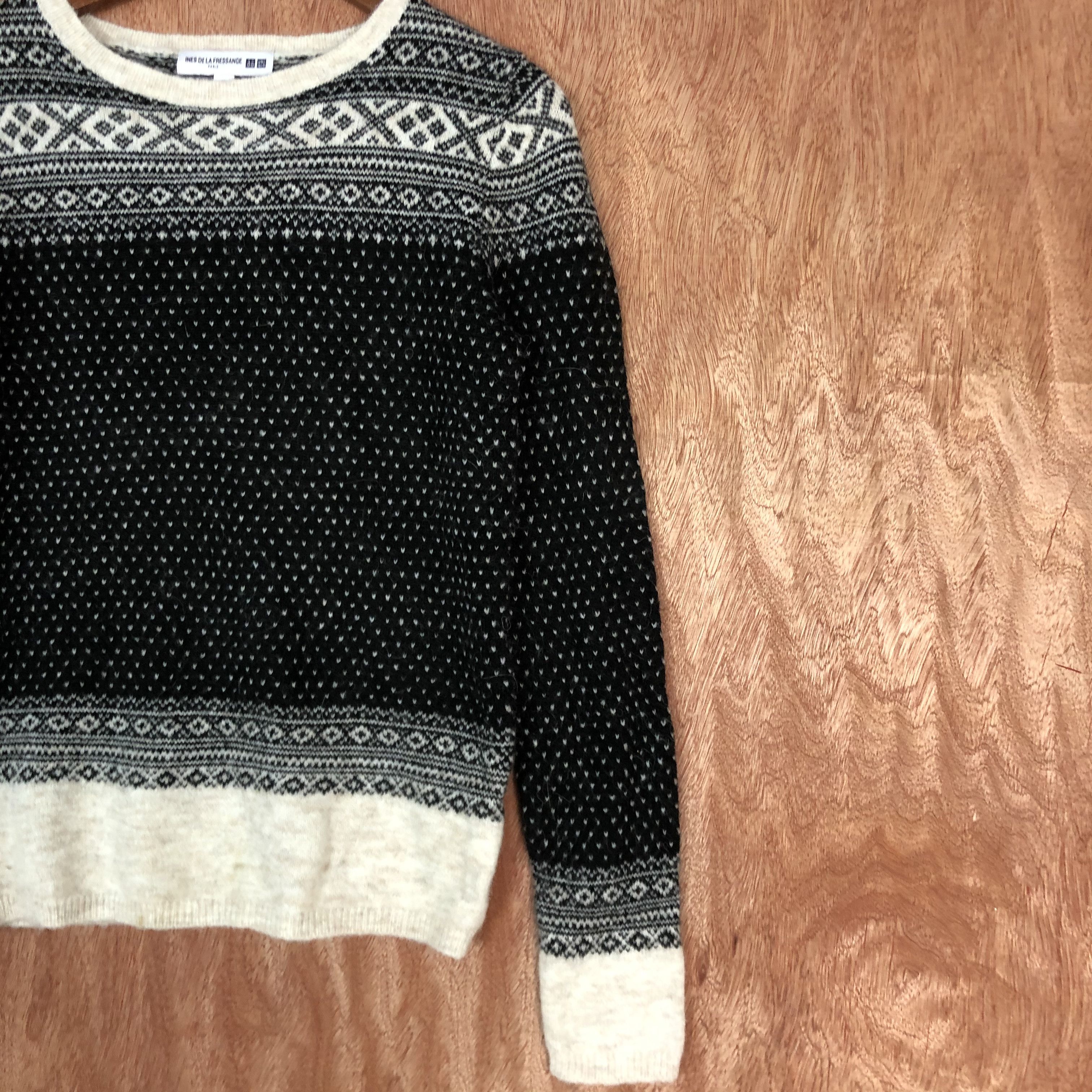 Homespun Knitwear × Japanese Brand DLL Ines De Fressange X Uniqlo Paris Black Knitwear #c555 Size US M / EU 48-50 / 2 - 5 Thumbnail