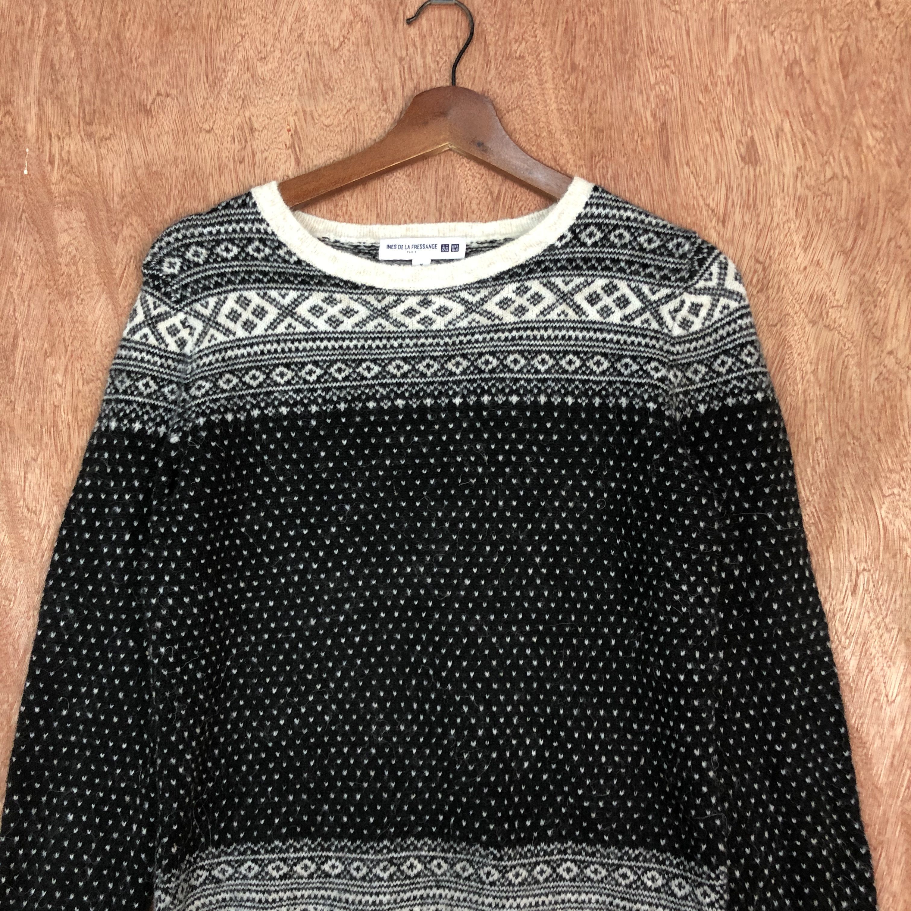 Homespun Knitwear × Japanese Brand DLL Ines De Fressange X Uniqlo Paris Black Knitwear #c555 Size US M / EU 48-50 / 2 - 2 Thumbnail