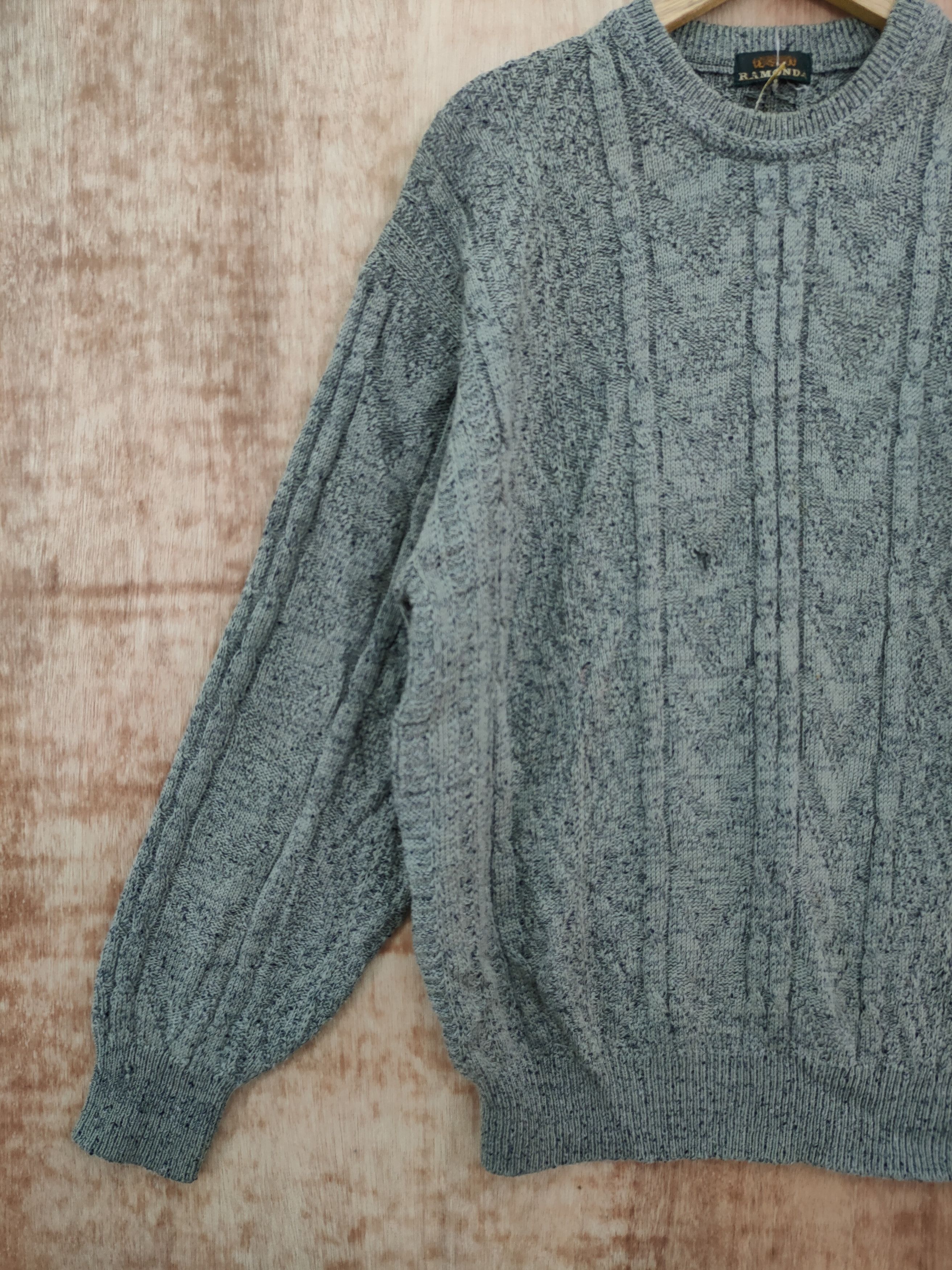 Vintage DLL Ramonda cable knitwear sweatshirt vintage #46-173 Size US L / EU 52-54 / 3 - 2 Thumbnail