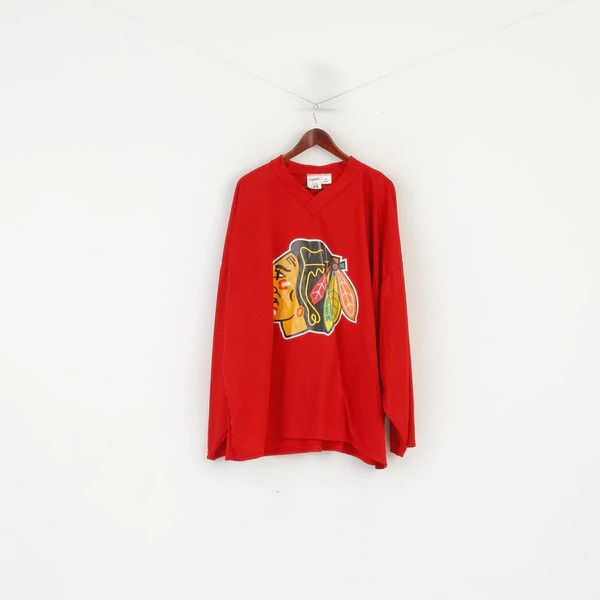 Vintage Ochsner Hockey Men XXL Oversized Shirt Red Blackhawks 3189 Size US XXL / EU 58 / 5 - 1 Thumbnail