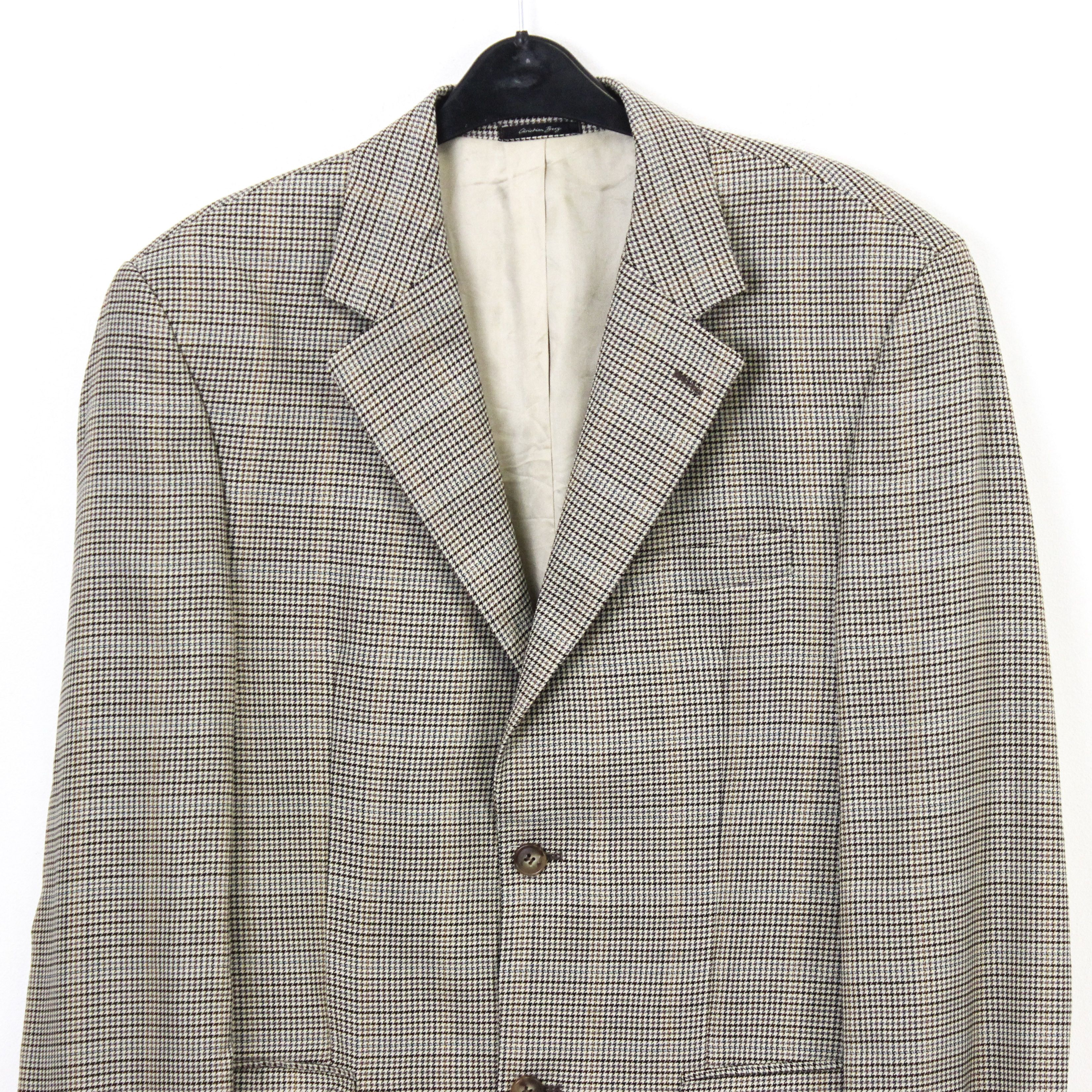 Other Christian Berg Houndstooth Wool Silk Blazer M Jacket EU 50L Size 40L - 2 Thumbnail