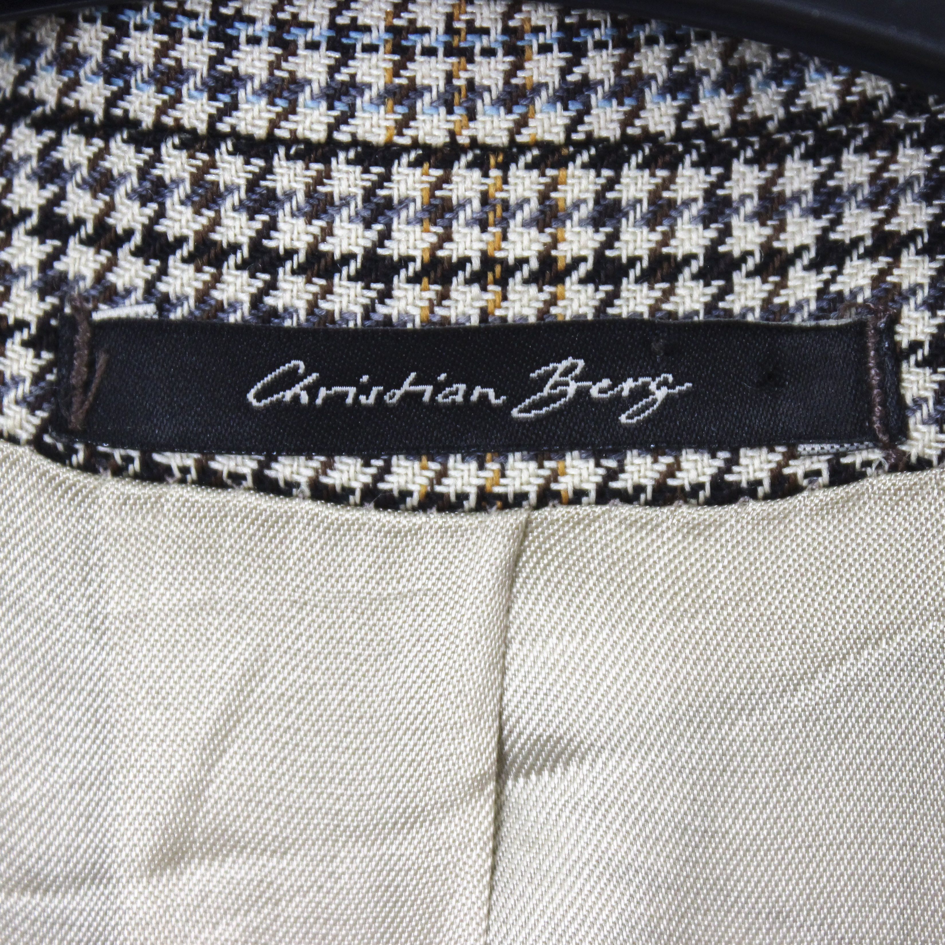 Other Christian Berg Houndstooth Wool Silk Blazer M Jacket EU 50L Size 40L - 6 Thumbnail