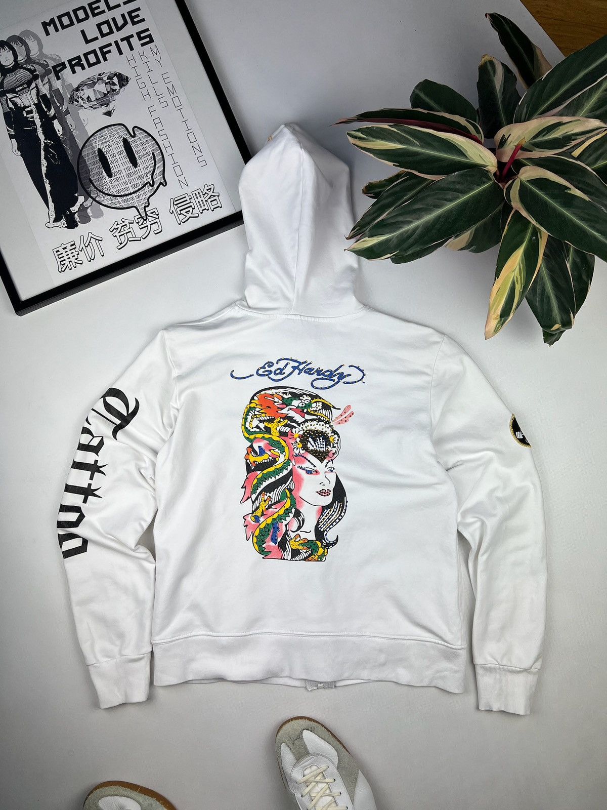 Christian Audigier × Ed Hardy × Vintage Y2K vintage Ed Hardy Zip Hoodie Size ONE SIZE - 1 Thumbnail