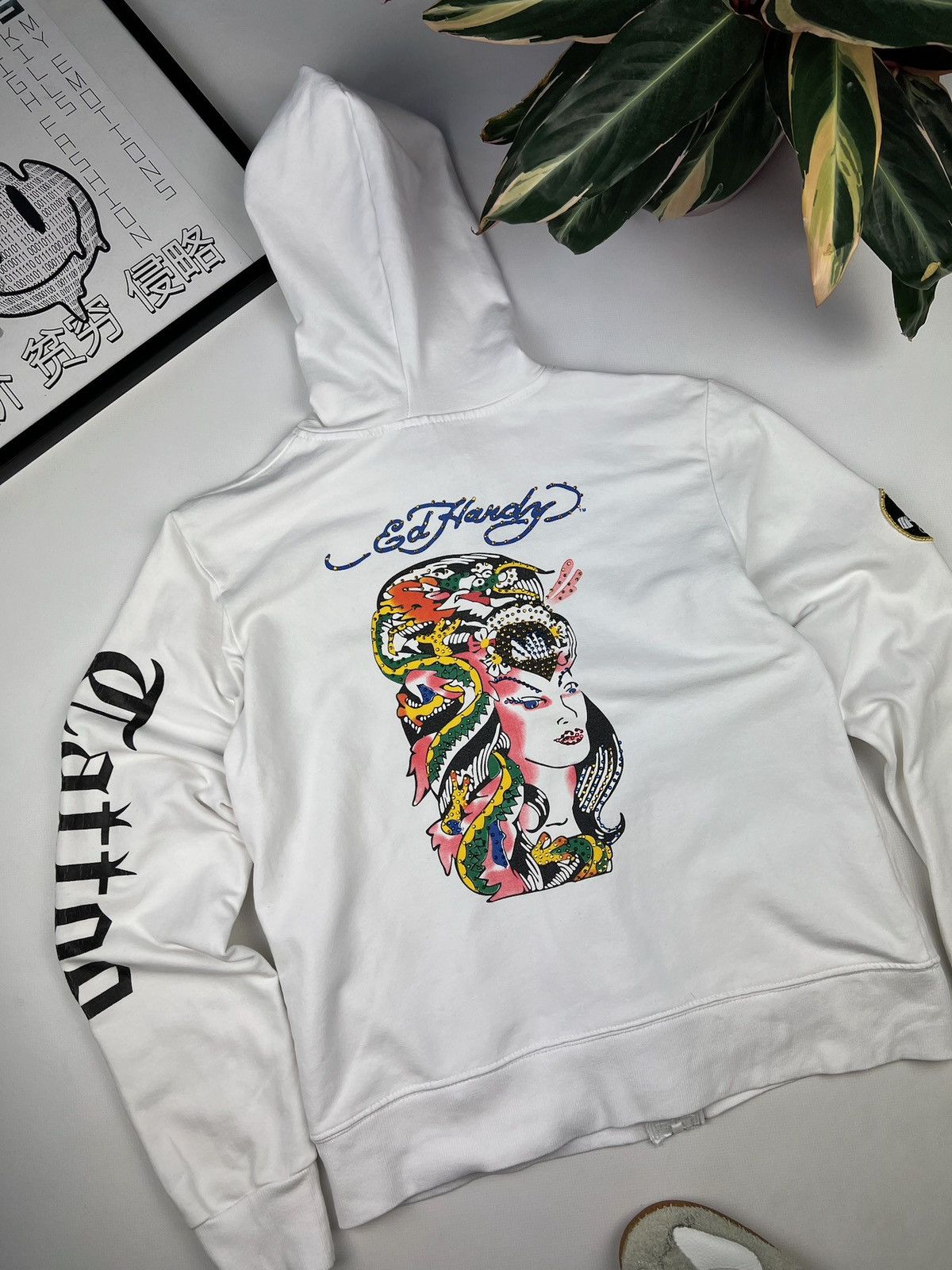 Christian Audigier × Ed Hardy × Vintage Y2K vintage Ed Hardy Zip Hoodie Size ONE SIZE - 4 Thumbnail