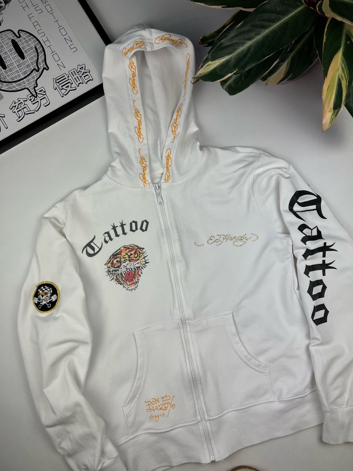 Christian Audigier × Ed Hardy × Vintage Y2K vintage Ed Hardy Zip Hoodie Size ONE SIZE - 5 Thumbnail