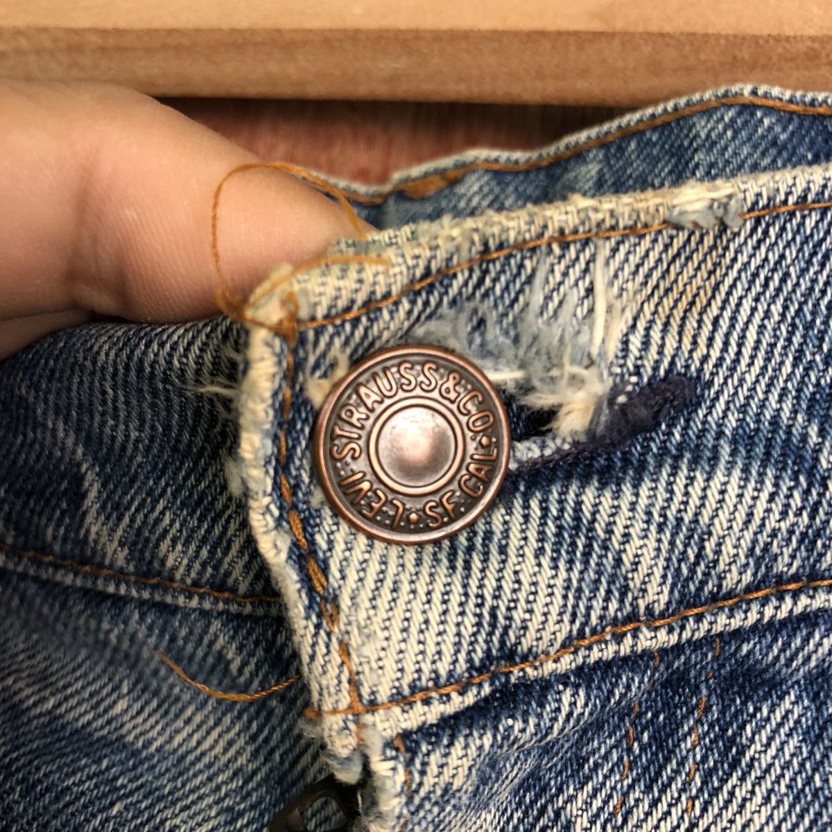 Levi's DLL Levi's Strauss Vintage Blue Denim jeans Pants #c276 Size US 33 - 4 Thumbnail