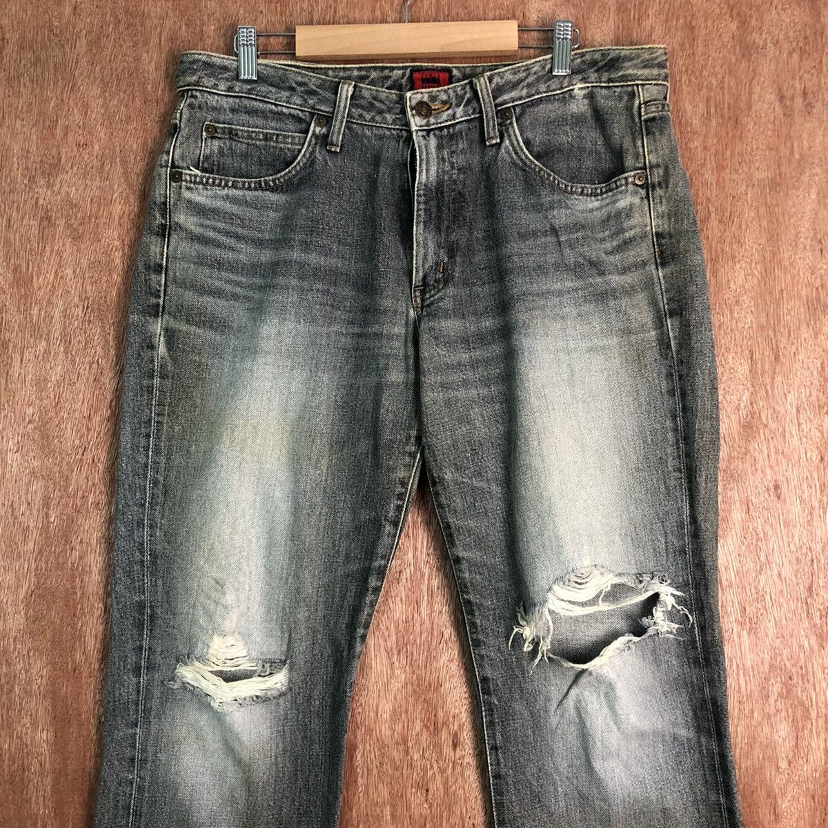 Edwin DLL 503 Edwin Vintage Black distressed Denim PAnts #c278 Size US 33 - 1 Thumbnail