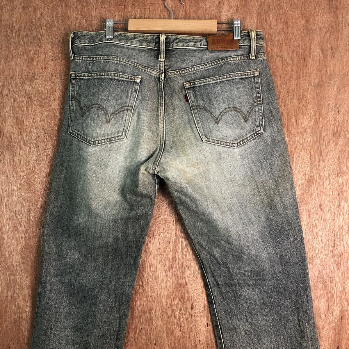 Edwin DLL 503 Edwin Vintage Black distressed Denim PAnts #c278 Size US 33 - 9 Thumbnail