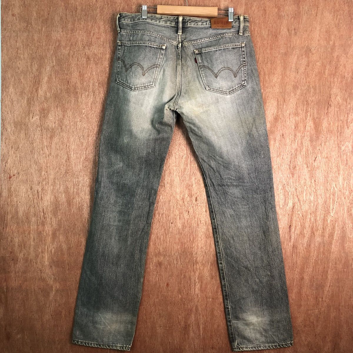 Edwin DLL 503 Edwin Vintage Black distressed Denim PAnts #c278 Size US 33 - 8 Thumbnail