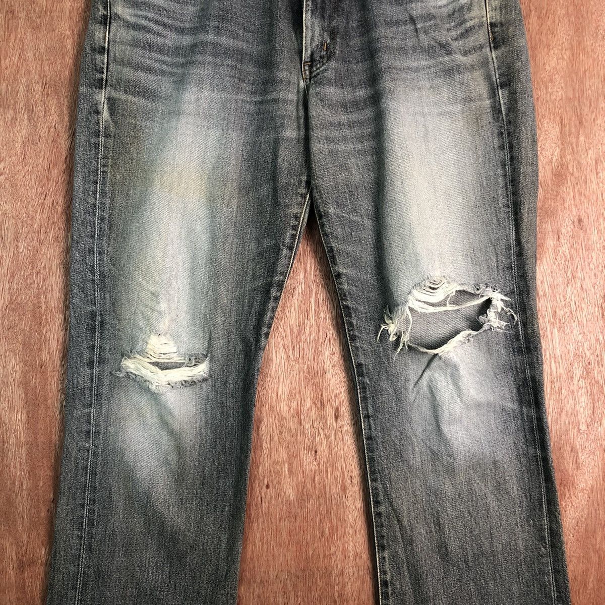 Edwin DLL 503 Edwin Vintage Black distressed Denim PAnts #c278 Size US 33 - 3 Thumbnail