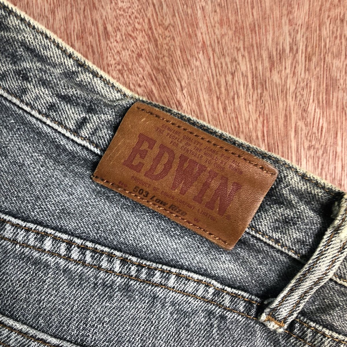 Edwin DLL 503 Edwin Vintage Black distressed Denim PAnts #c278 Size US 33 - 12 Thumbnail