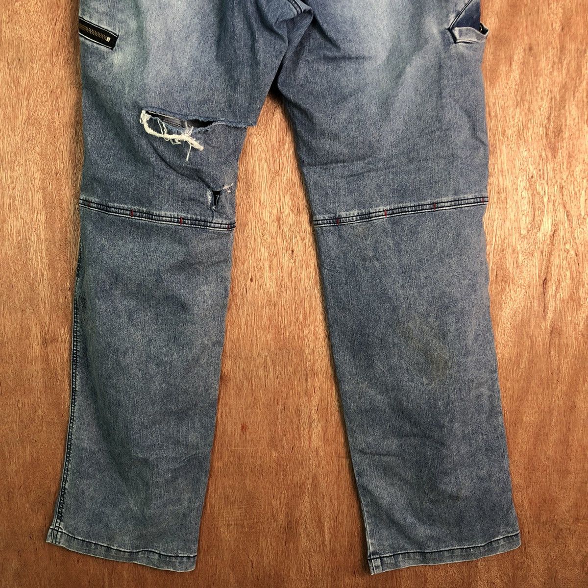 Japanese Brand DL BlueB distressed Denim multipocket Jeans Pants #c290 Size US 35 - 10 Thumbnail
