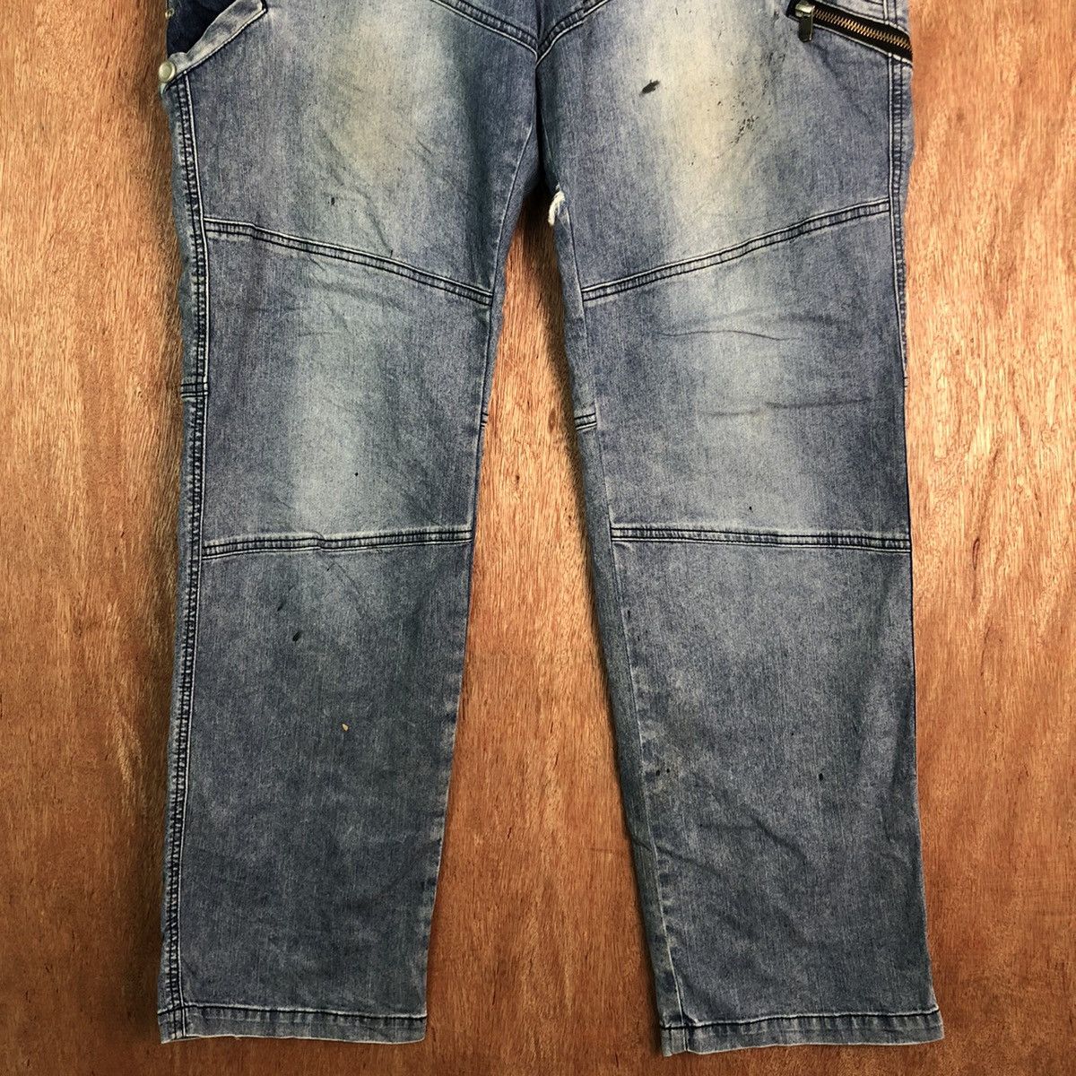 Japanese Brand DL BlueB distressed Denim multipocket Jeans Pants #c290 Size US 35 - 3 Thumbnail