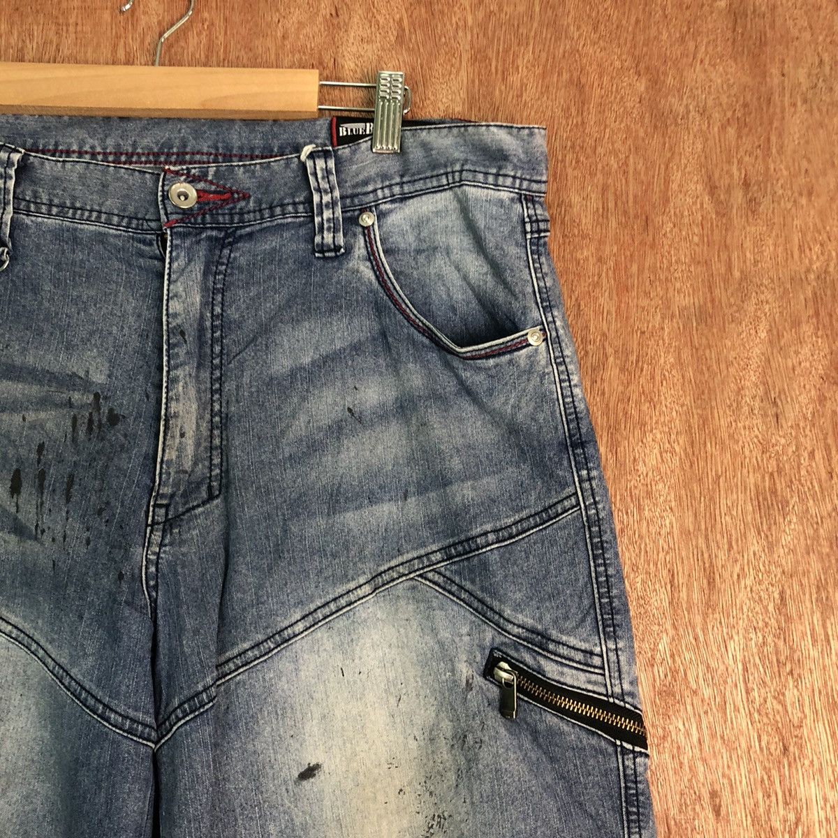 Japanese Brand DL BlueB distressed Denim multipocket Jeans Pants #c290 Size US 35 - 4 Thumbnail