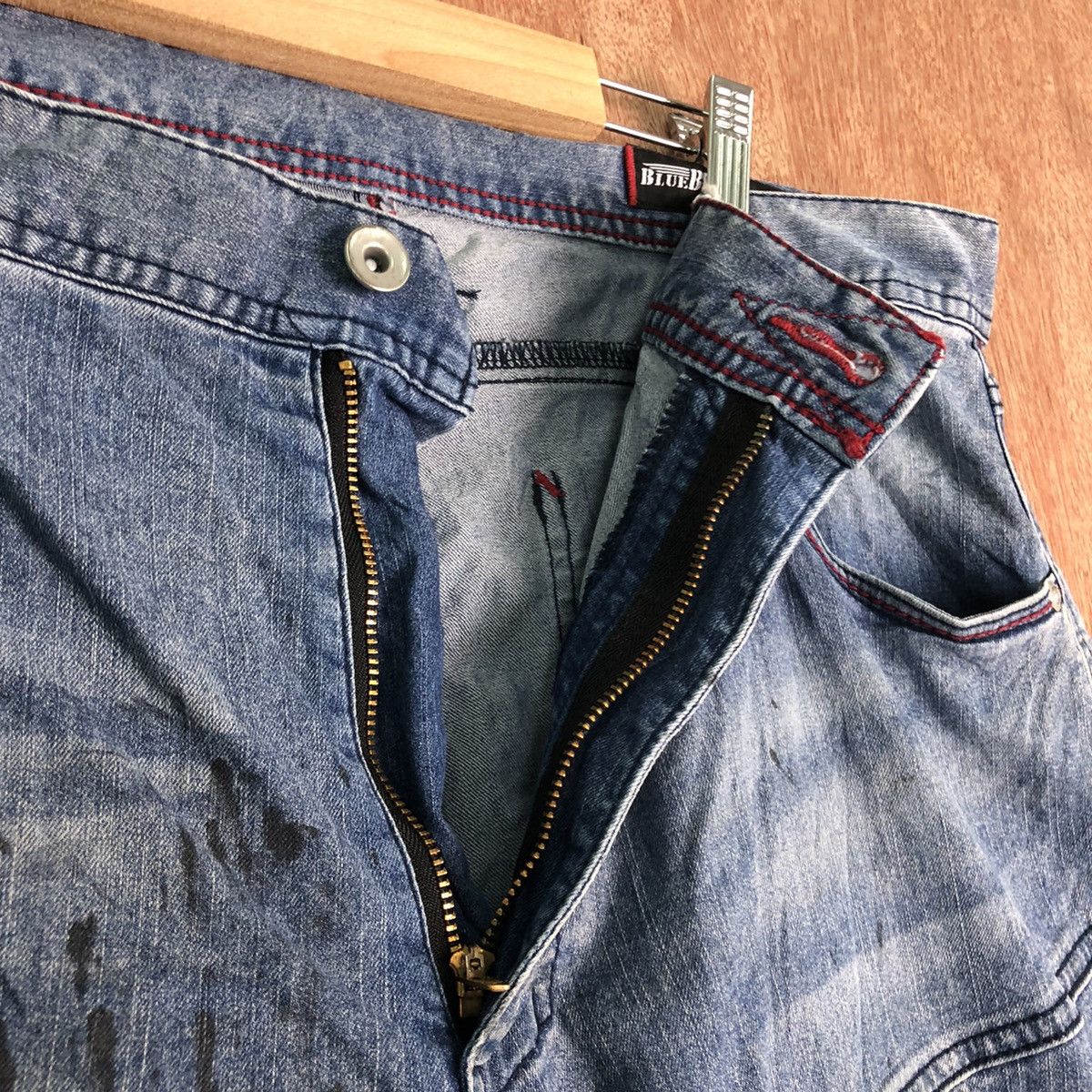 Japanese Brand DL BlueB distressed Denim multipocket Jeans Pants #c290 Size US 35 - 7 Thumbnail