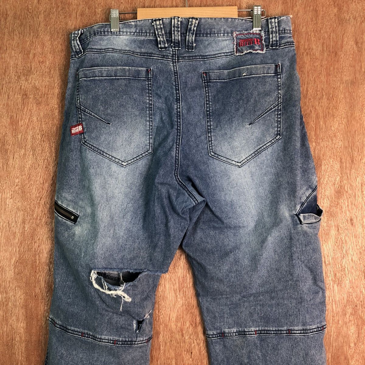 Japanese Brand DL BlueB distressed Denim multipocket Jeans Pants #c290 Size US 35 - 9 Thumbnail