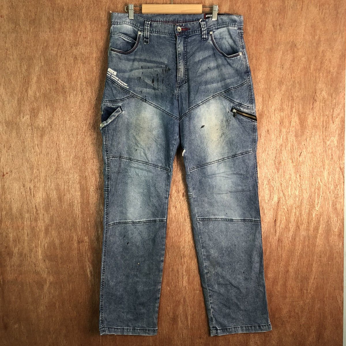 Japanese Brand DL BlueB distressed Denim multipocket Jeans Pants #c290 Size US 35 - 1 Thumbnail