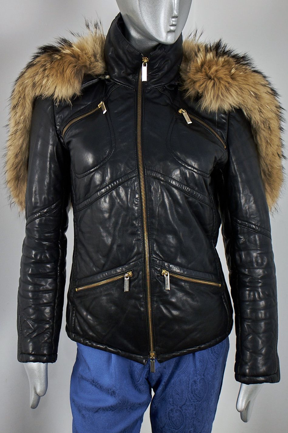 Other Y2K Italian leather down jacket Sergio Grazzini puffer Size S / US 4 / IT 40 - 6 Thumbnail