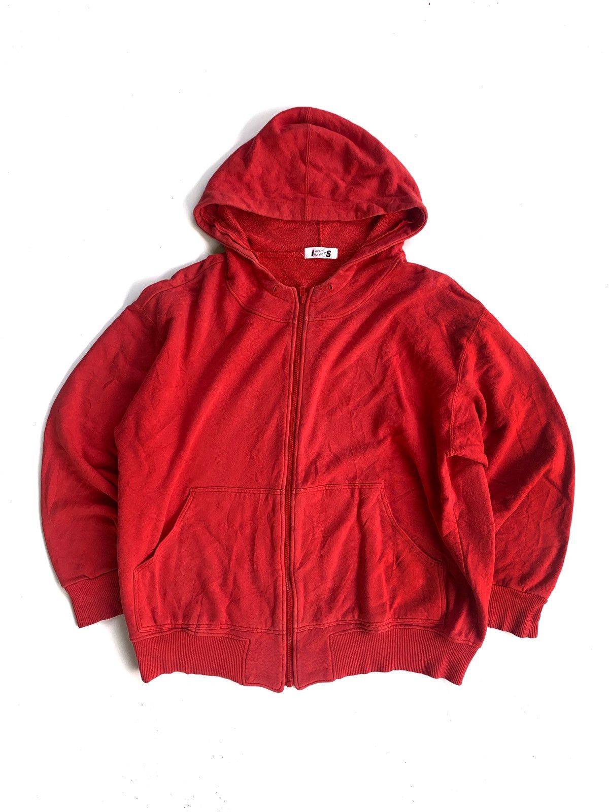 Issey Miyake Issey Miyake IS Care Label Logo Hoodie Red Sz S/M Size US S / EU 44-46 / 1 - 3 Thumbnail