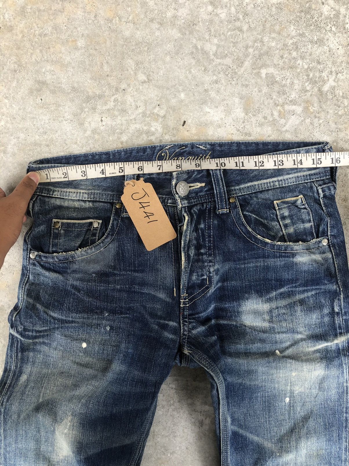 Vanquish Japanese Vanquish Distressed Jeans Painted Size US 31 - 16 Thumbnail