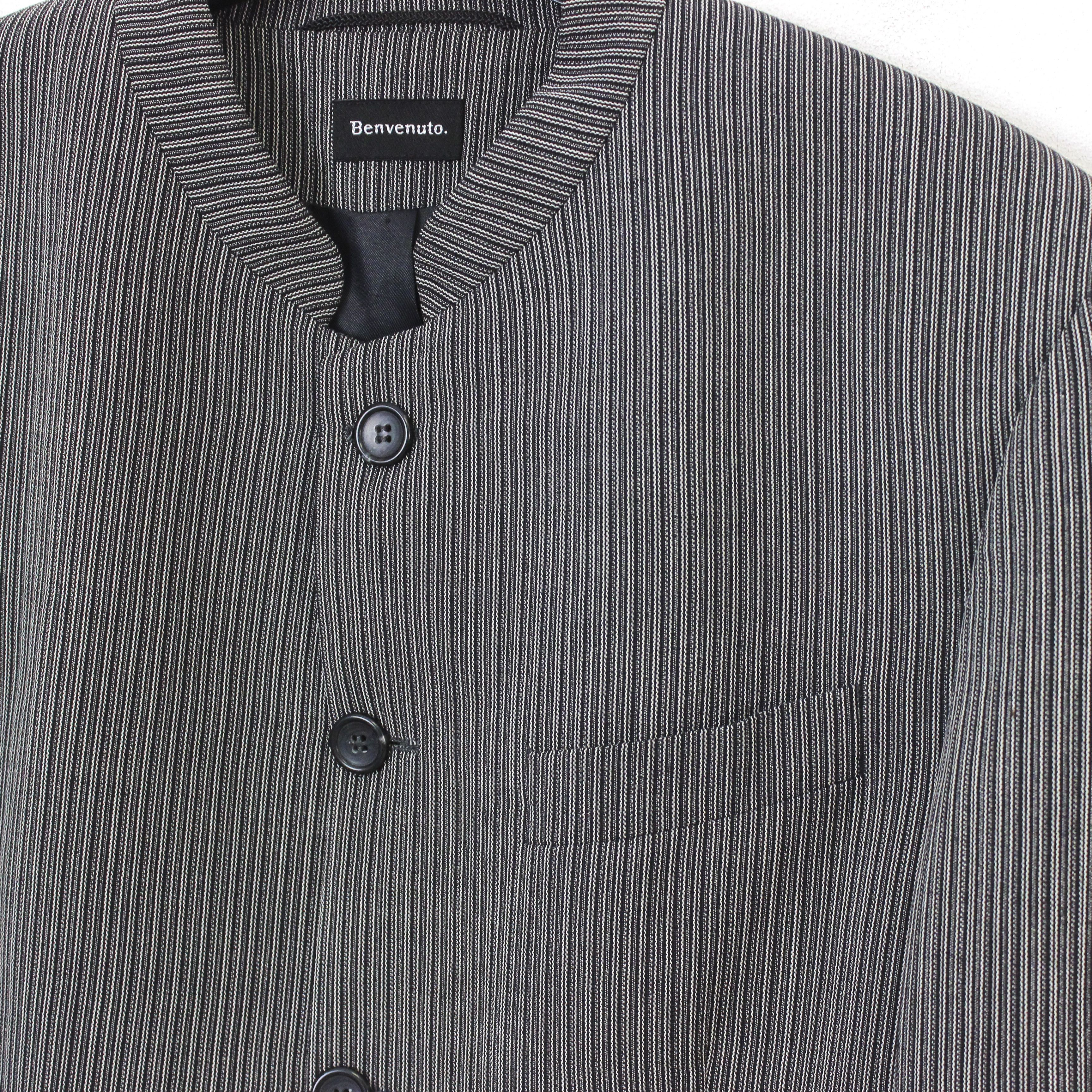 Other BENVENUTO Wool 5 Button Blazer Jacket Coat EU 50L Striped Size 40L - 3 Thumbnail