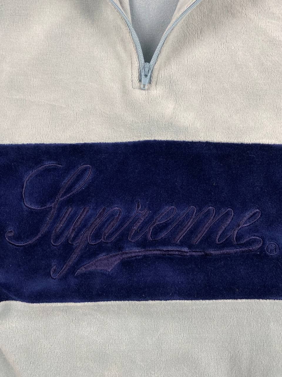 Supreme Vintage SUPREME Velour 1/4 Zip Pullover Sweater Size US M / EU 48-50 / 2 - 6 Thumbnail