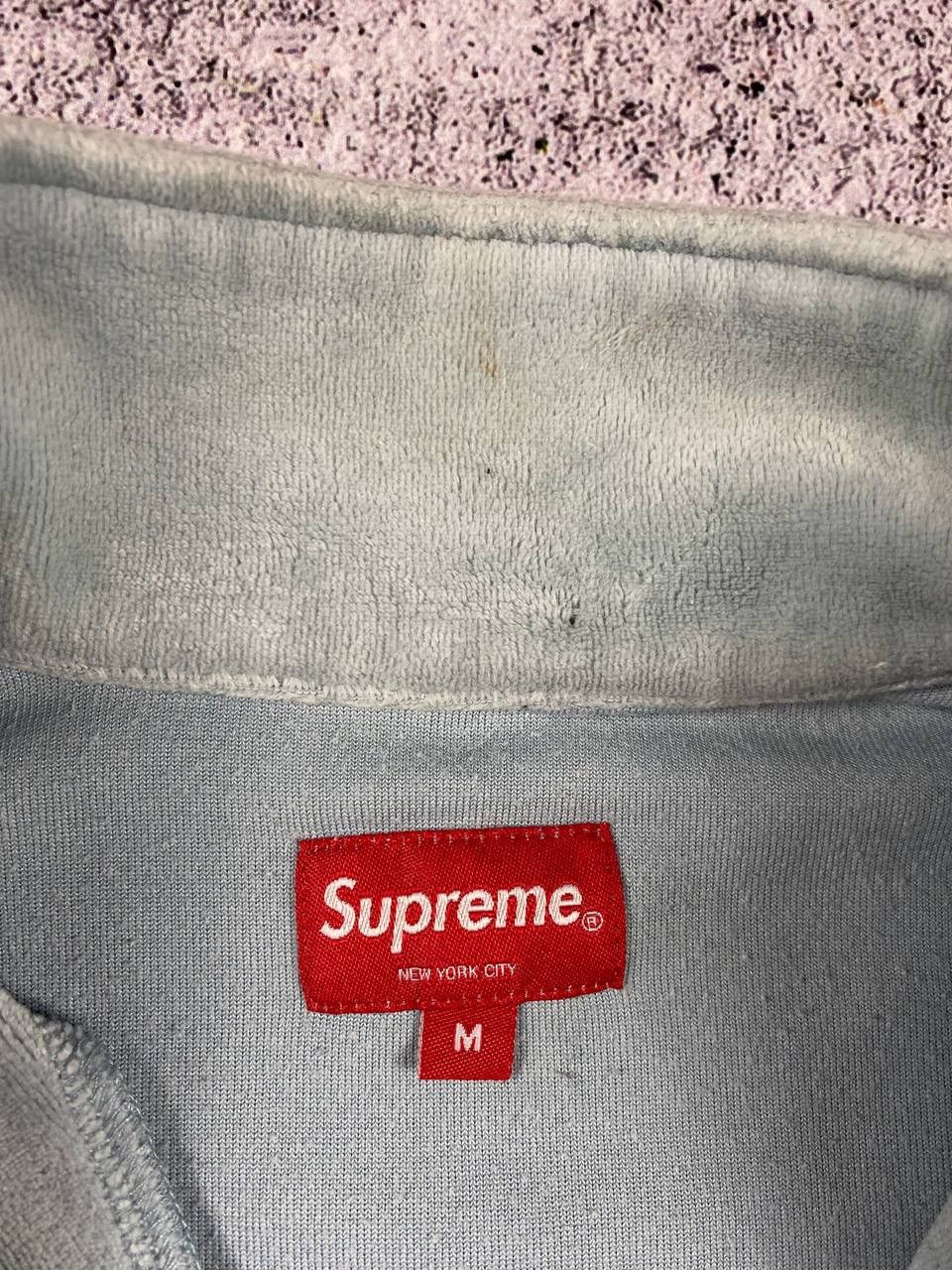 Supreme Vintage SUPREME Velour 1/4 Zip Pullover Sweater Size US M / EU 48-50 / 2 - 4 Thumbnail