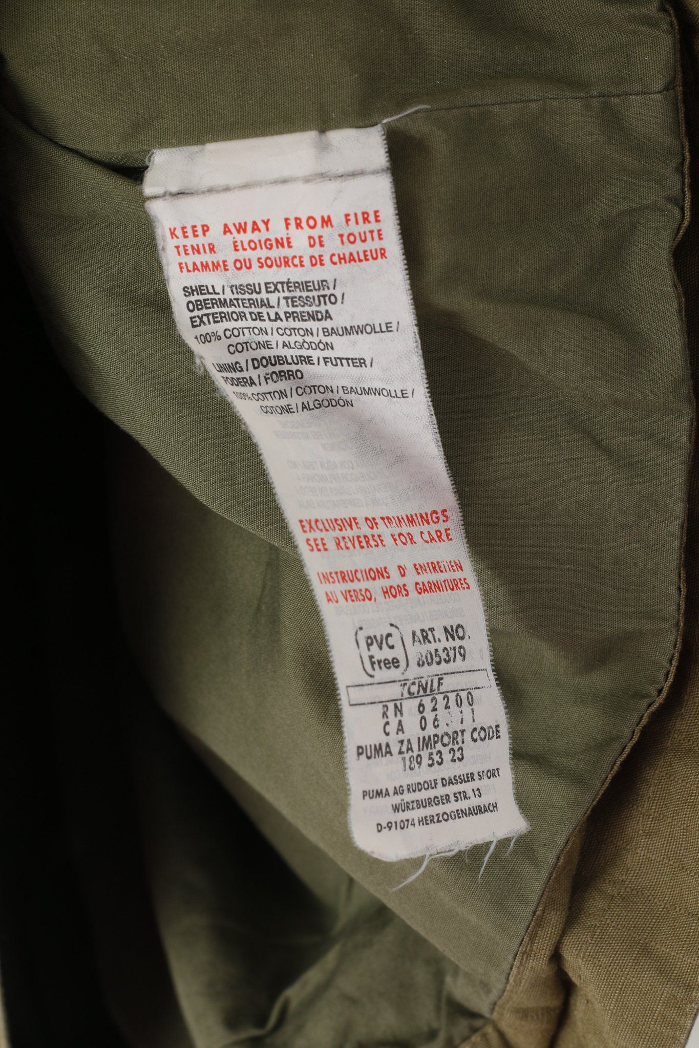 Puma Puma Men M Jacket Khaki Cotton Lightweight Military 5846 Size US M / EU 48-50 / 2 - 6 Thumbnail
