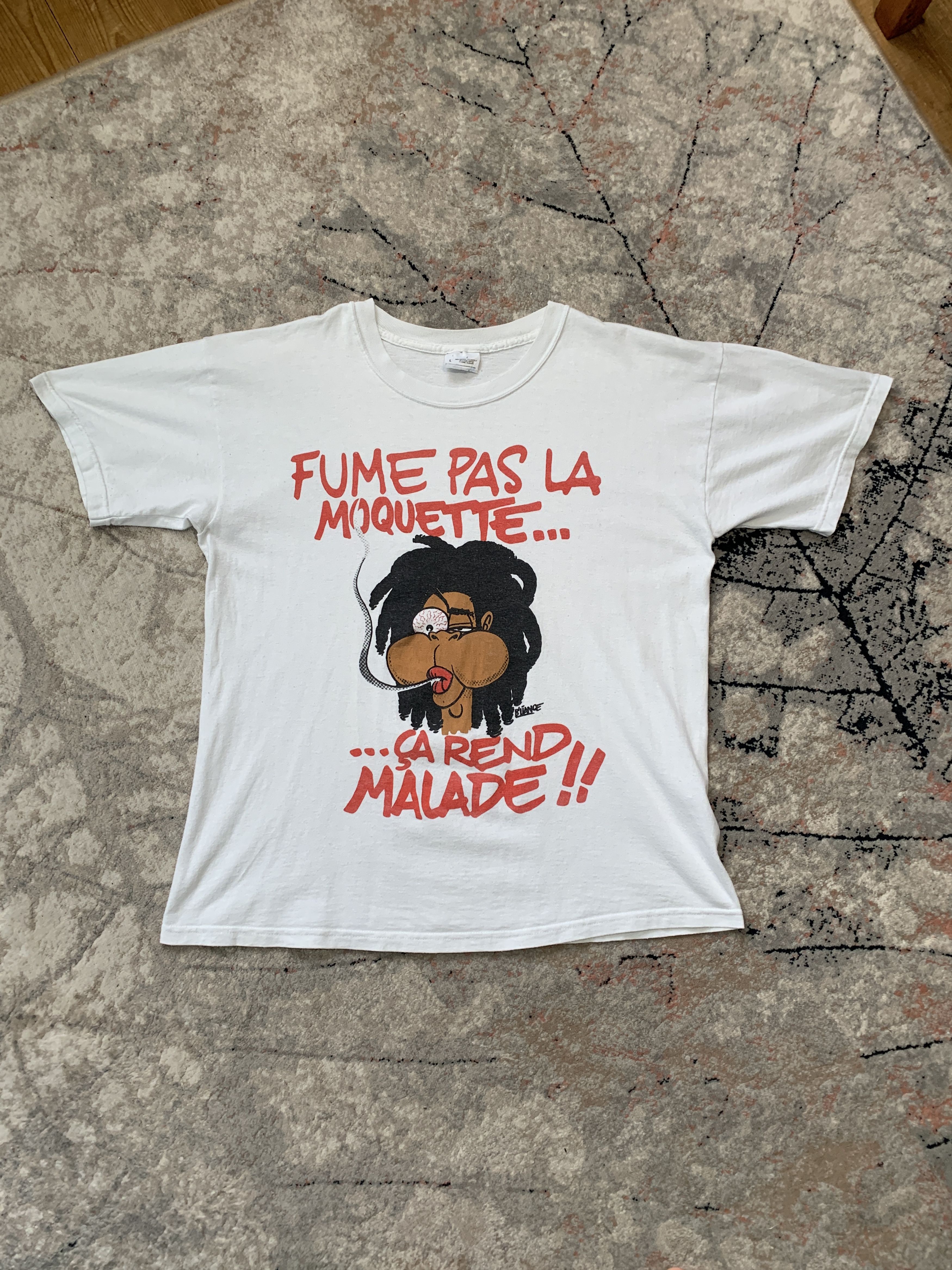 Other Vintage 90s Fume Pas La Moquette T-Shirt Size US L / EU 52-54 / 3 - 1 Thumbnail