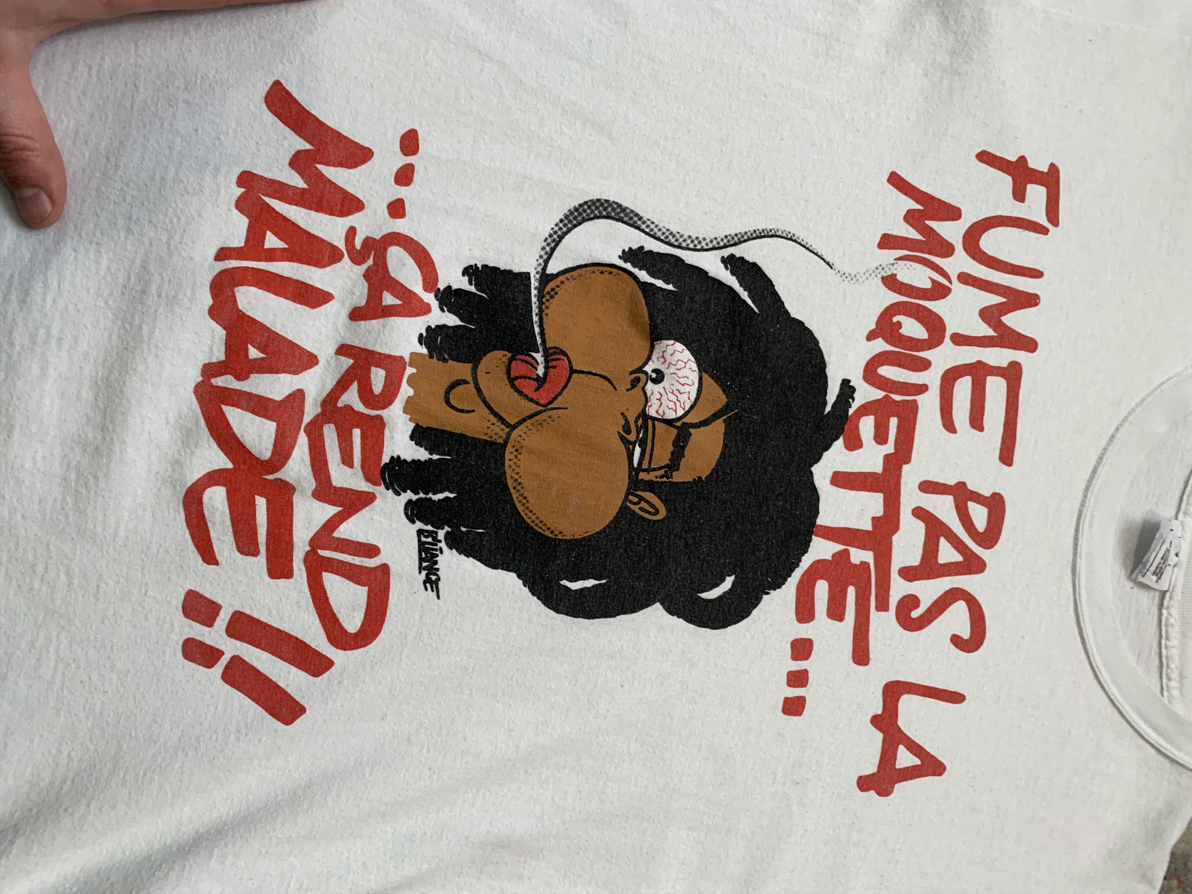 Other Vintage 90s Fume Pas La Moquette T-Shirt Size US L / EU 52-54 / 3 - 3 Thumbnail