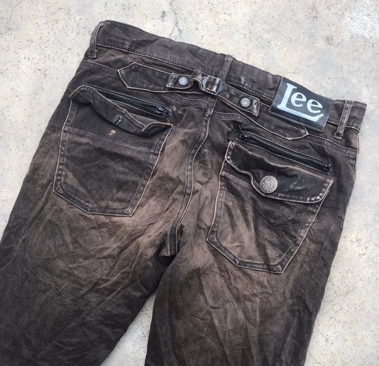 Lee × Vintage Vintage Lee Rider Zipper Buckle Back Sun Faded Denim Size US 34 / EU 50 - 7 Thumbnail