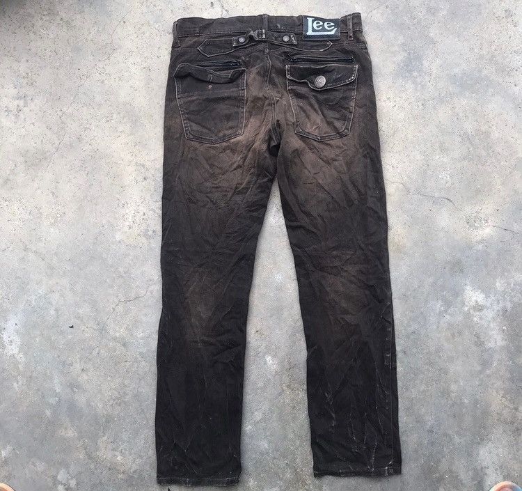 Lee × Vintage Vintage Lee Rider Zipper Buckle Back Sun Faded Denim Size US 34 / EU 50 - 6 Thumbnail